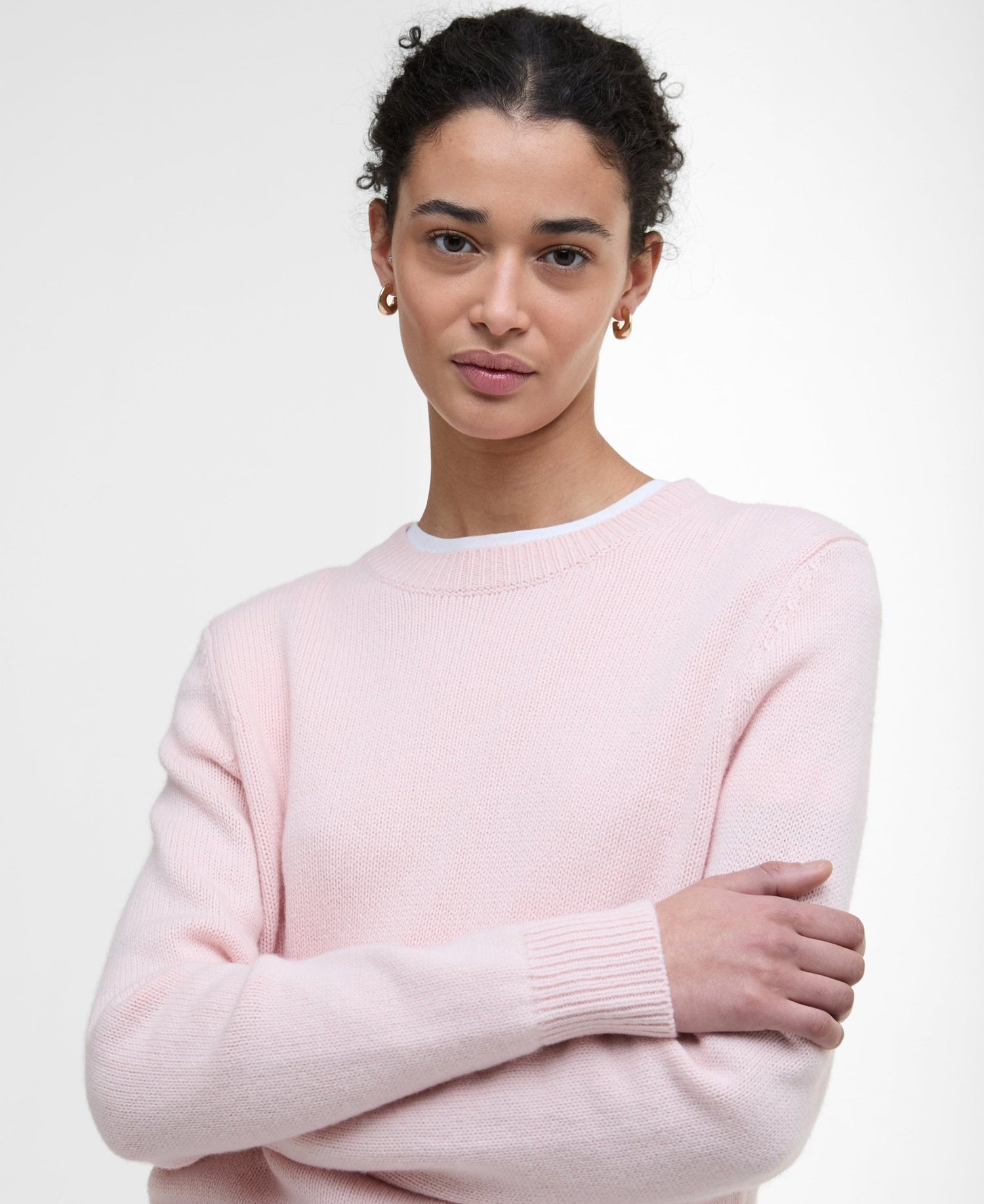 BarbourBarbour Woodhouse Knitted Jumper Pink BlushClothingPink Blush - Blue Water Clothing