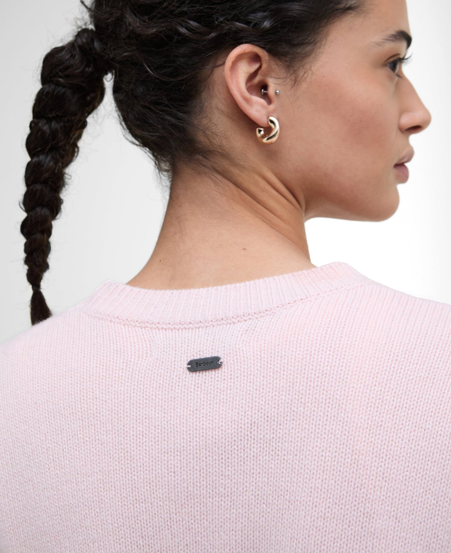 BarbourBarbour Woodhouse Knitted Jumper Pink BlushClothingPink Blush - Blue Water Clothing