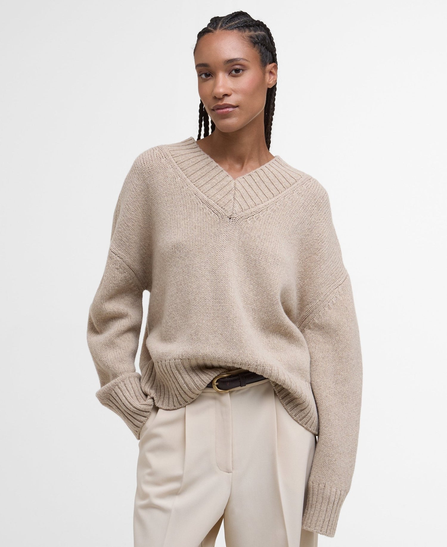 BarbourBarbour Antonia Knitted Jumper OatClothingOat - Blue Water Clothing