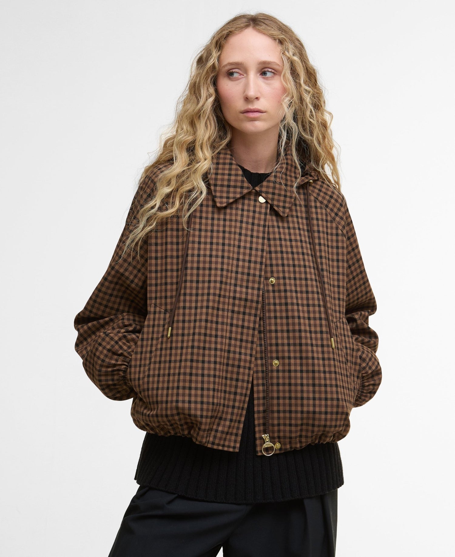 BarbourBarbour Audrey Showerproof Jacket GinghamCoats & JacketsVicuna Gingham Check - Blue Water Clothing