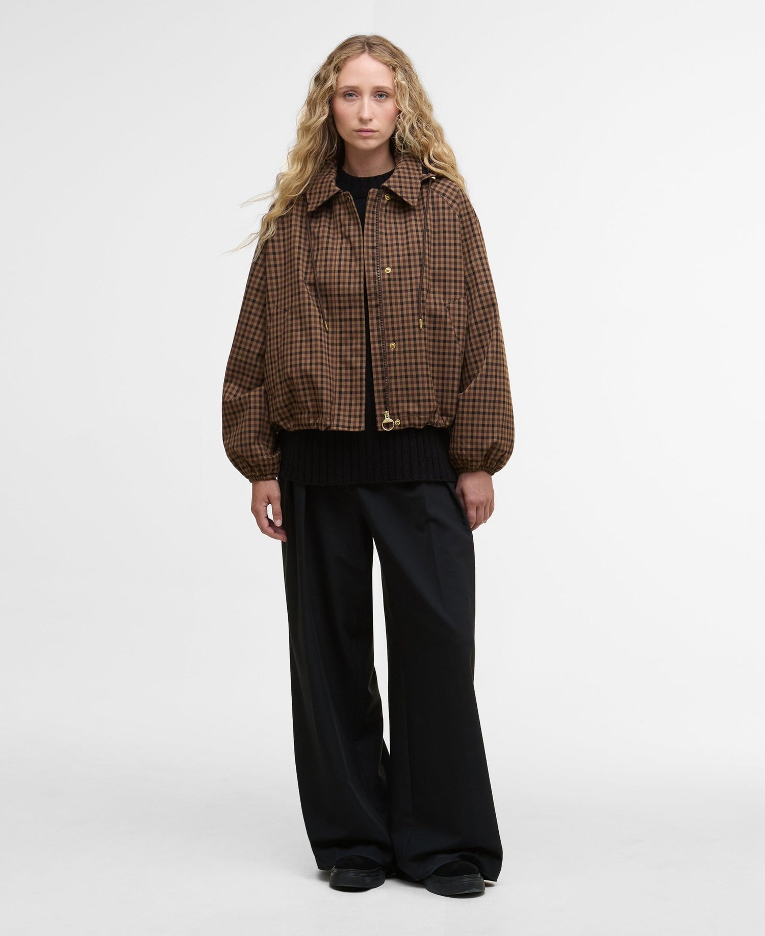 BarbourBarbour Audrey Showerproof Jacket GinghamCoats & JacketsVicuna Gingham Check - Blue Water Clothing