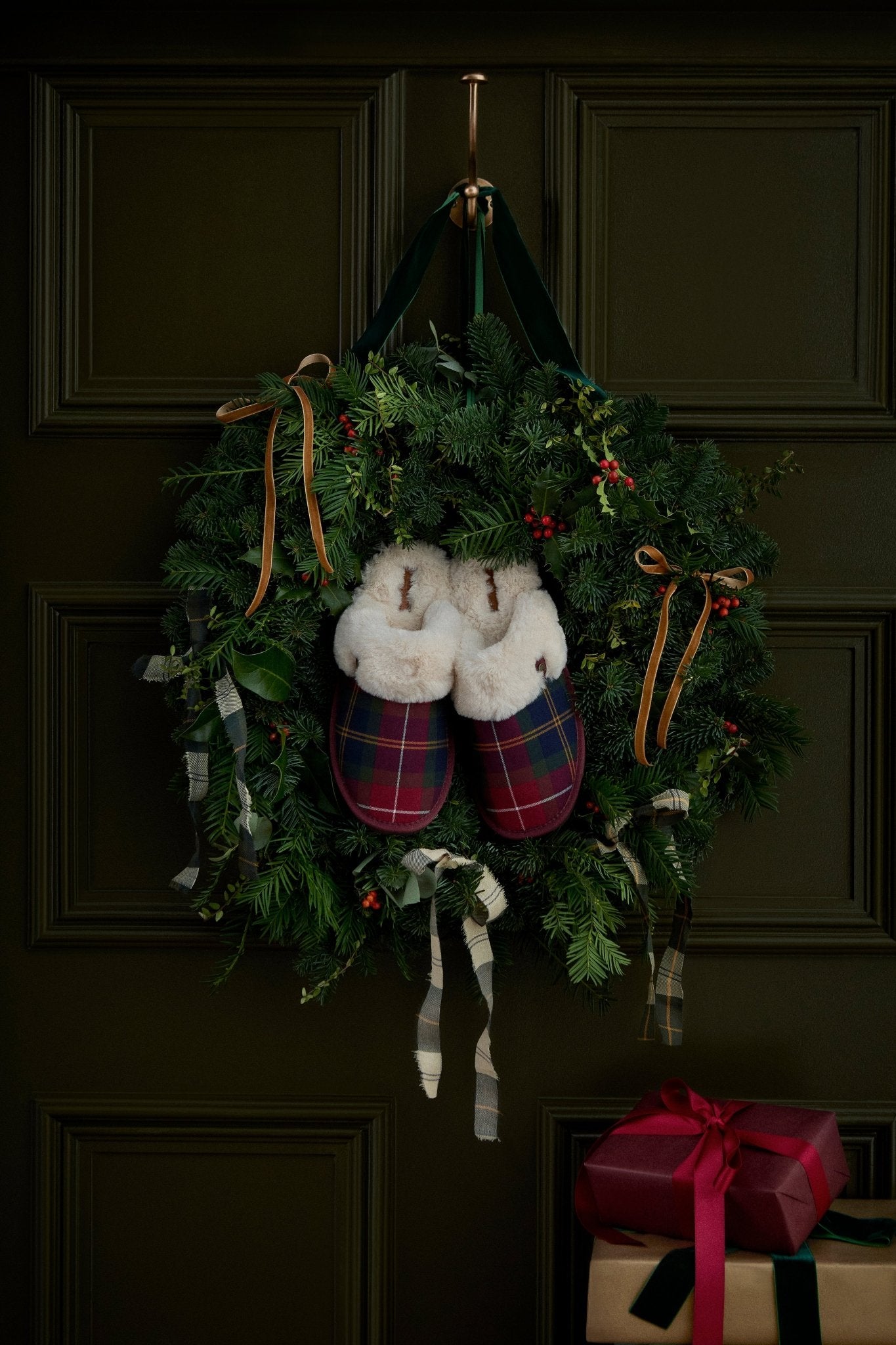 BarbourBarbour Claudia Tartan Mule Slipper Winterberry TartanFootwearWinterberry Tartan - Blue Water Clothing