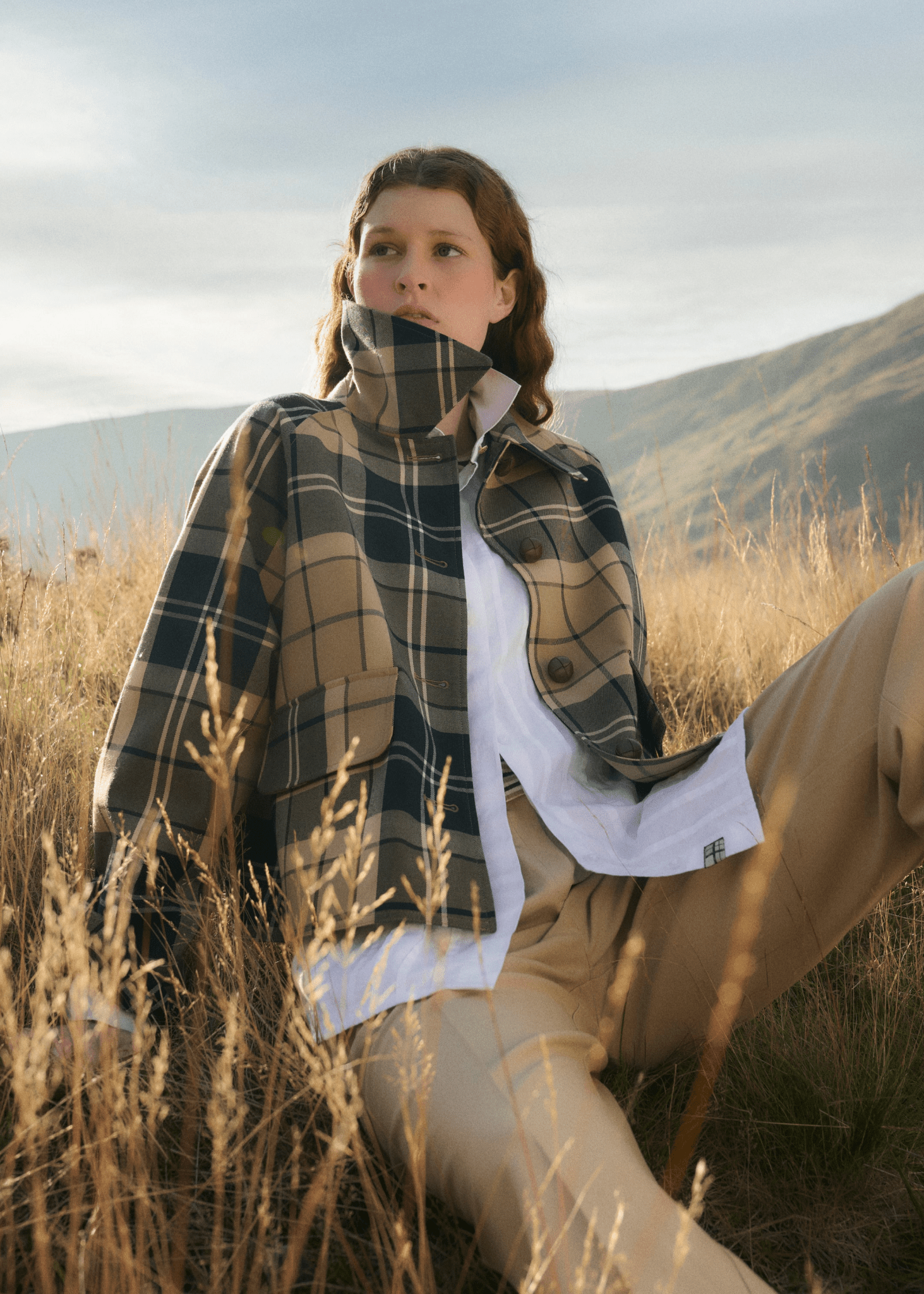 BarbourBarbour Delilah Checked Showerproof JacketCoatBirchwood Dress - Blue Water Clothing