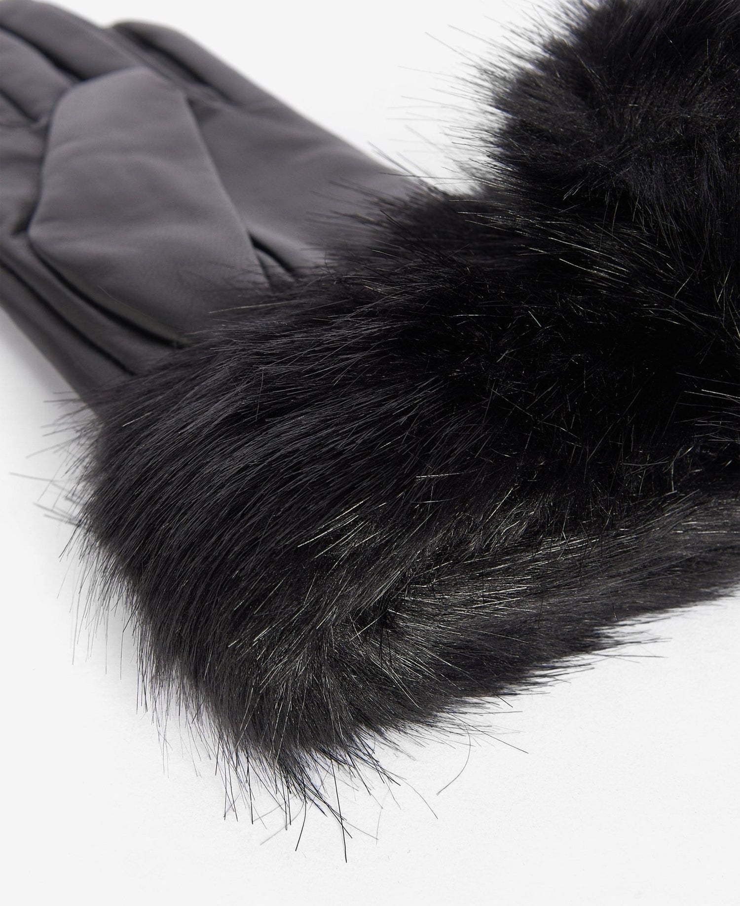 BarbourBarbour Fur Trimmed Leather GlovesaccessoriesBlack - Blue Water Clothing