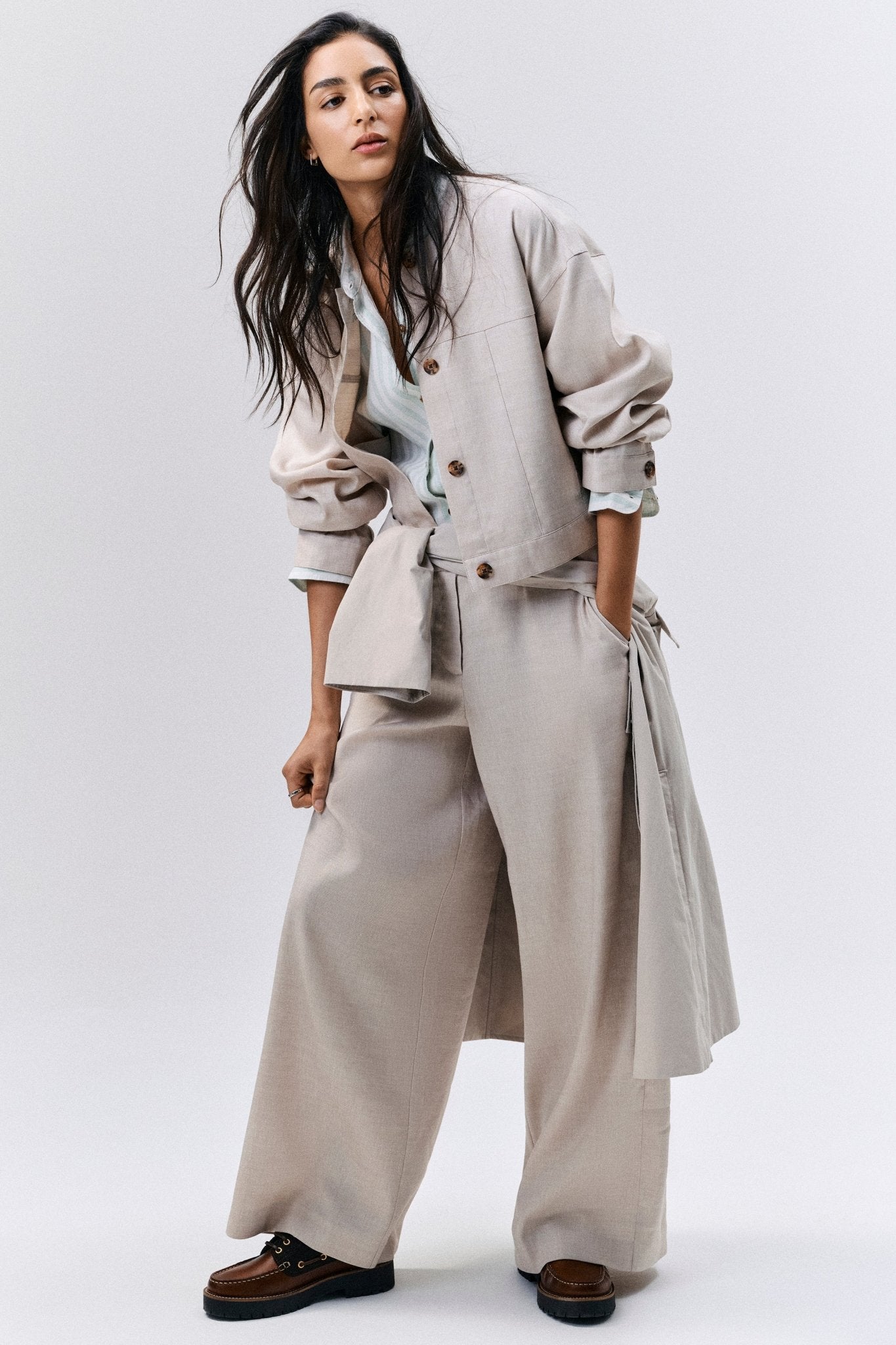 BarbourBarbour Gabby OvershirtTopsMist Beige - Blue Water Clothing