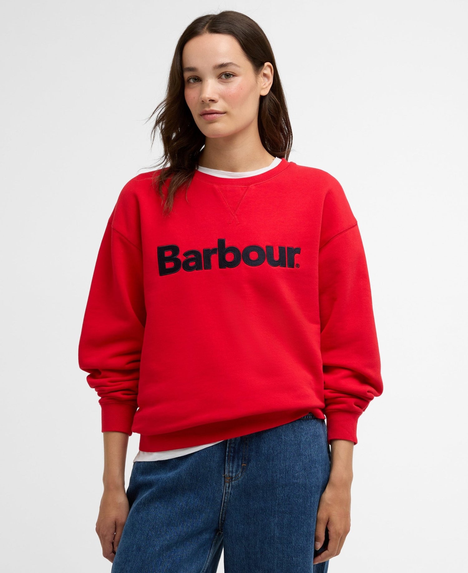 BarbourBarbour Hartland Crew SweatshirtTopsPoppy Red - Blue Water Clothing