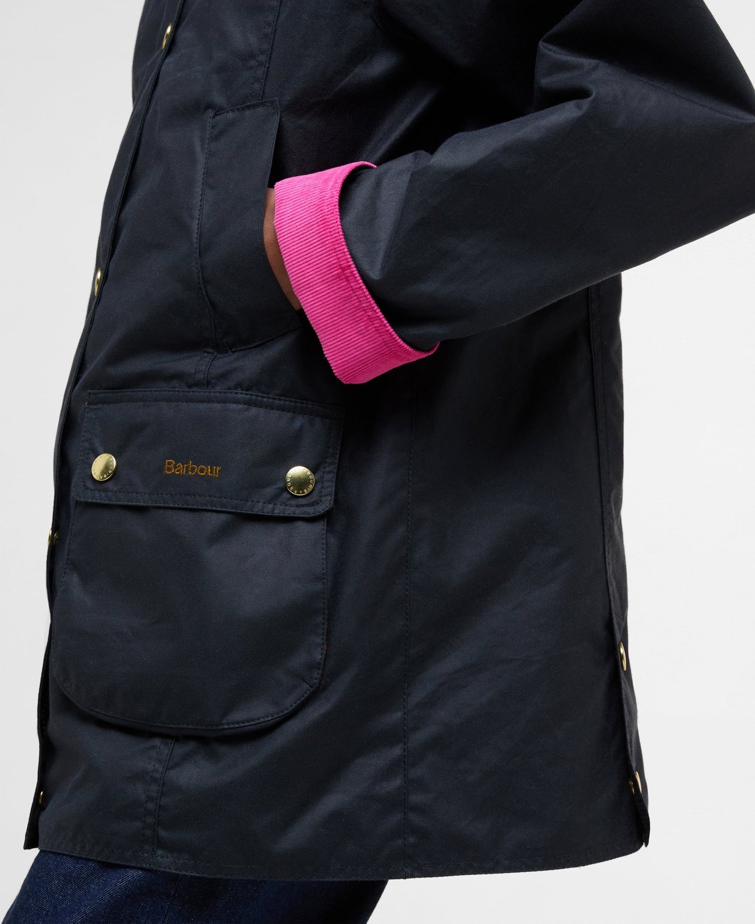 BarbourBarbour Icons Modern Beadnell Wax Jacket OatCoats & JacketsNavy - Blue Water Clothing