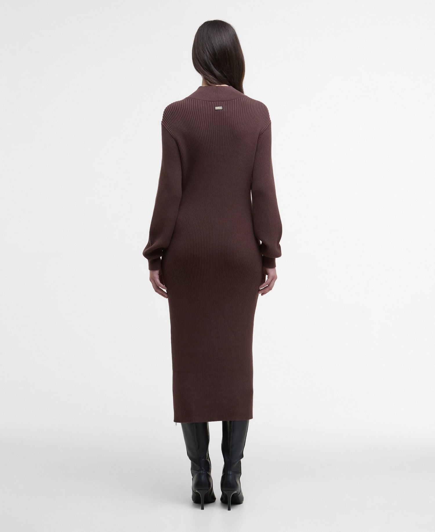 BarbourBarbour International Kaia Knitted Midi Dress ChocolateClothingChocolate - Blue Water Clothing