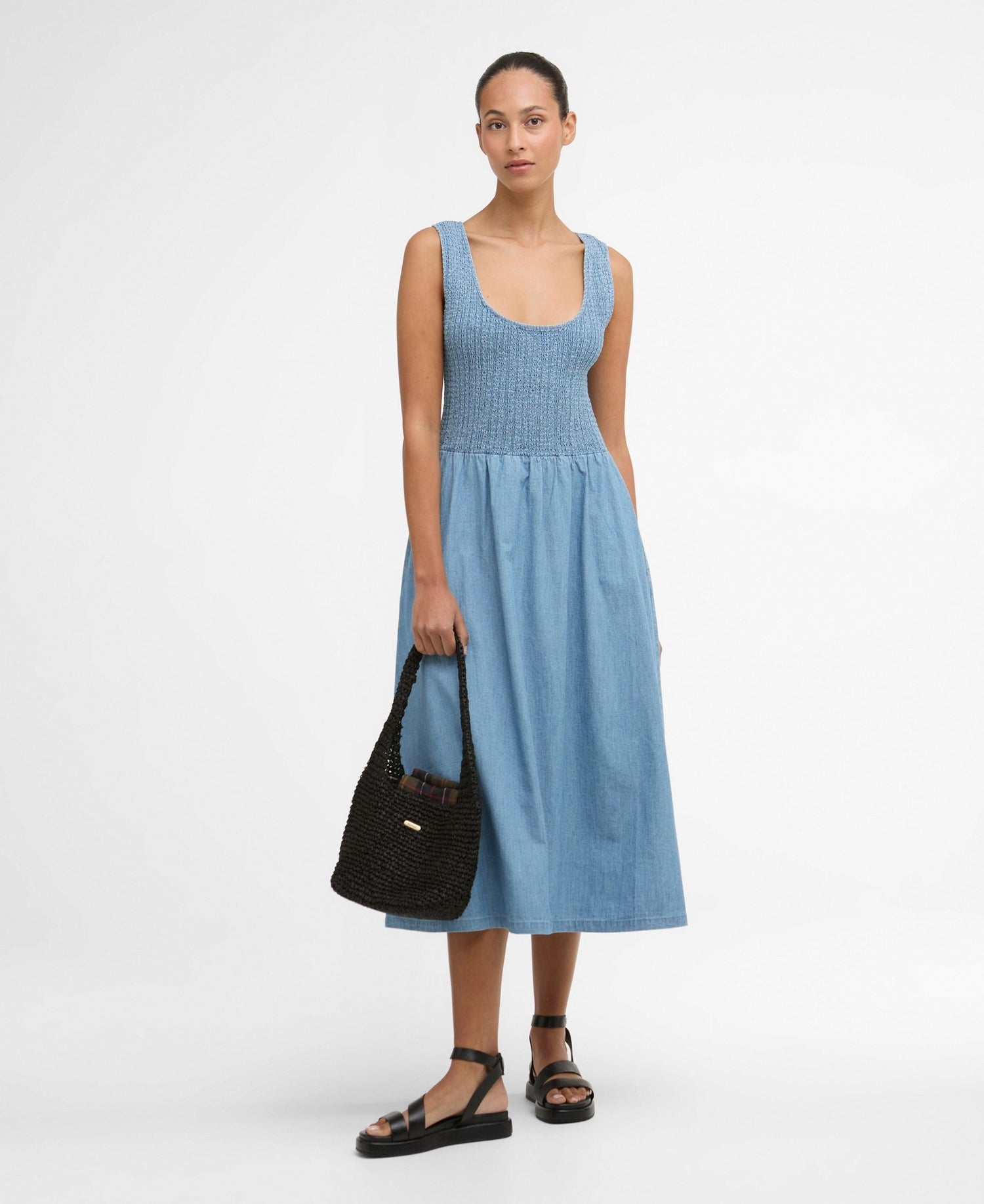 BarbourBarbour Josie Midi DressDressesChambray - Blue Water Clothing