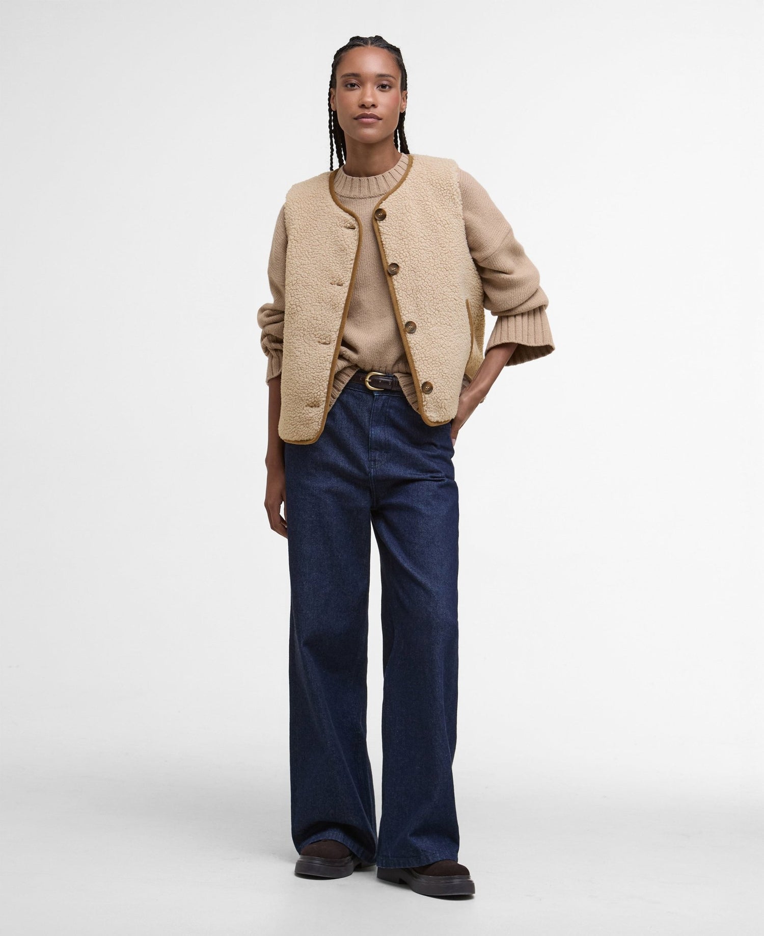 BarbourBarbour Luciana Fleece Gilet NaturalTopsNatural - Blue Water Clothing