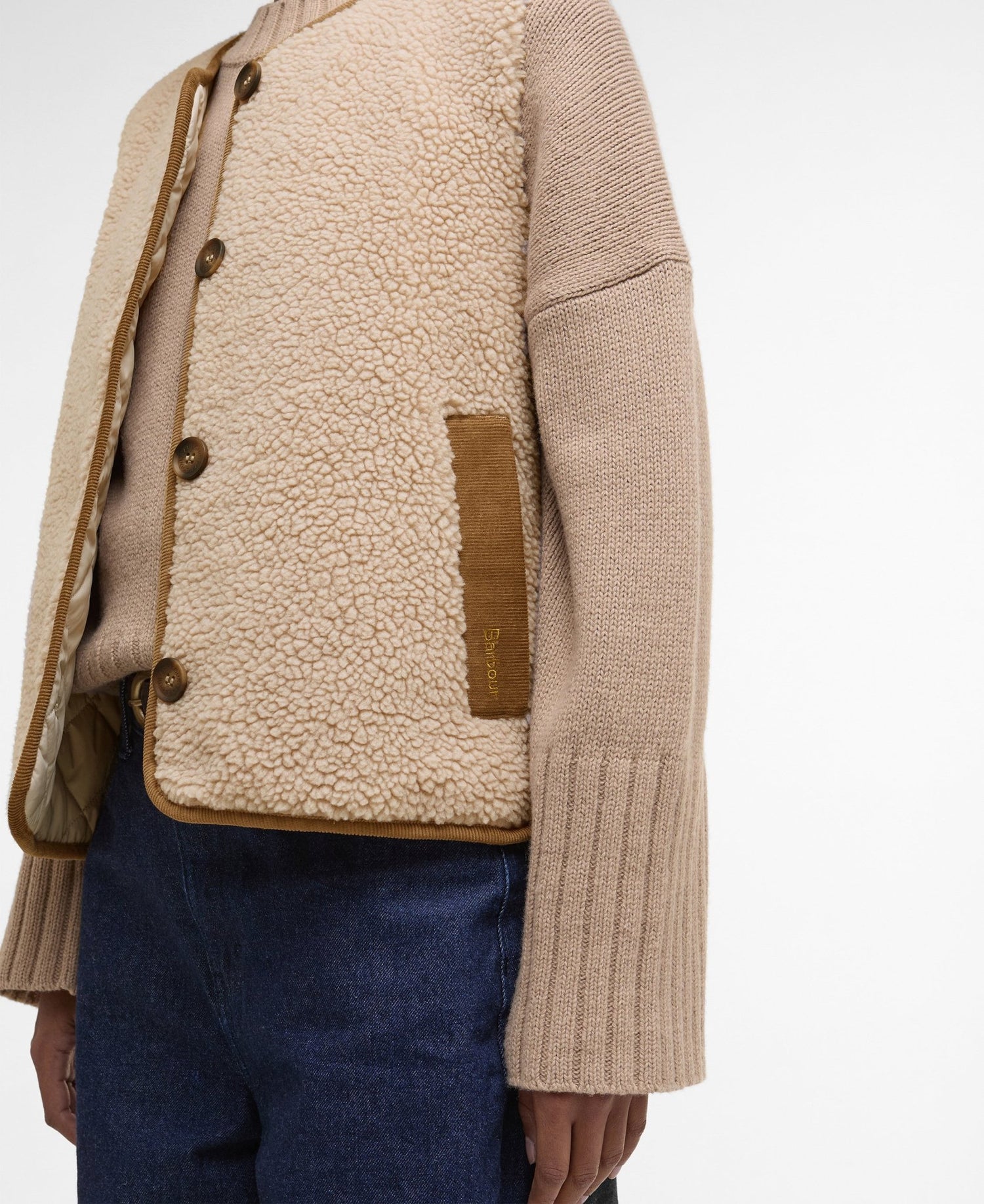 BarbourBarbour Luciana Fleece Gilet NaturalTopsNatural - Blue Water Clothing