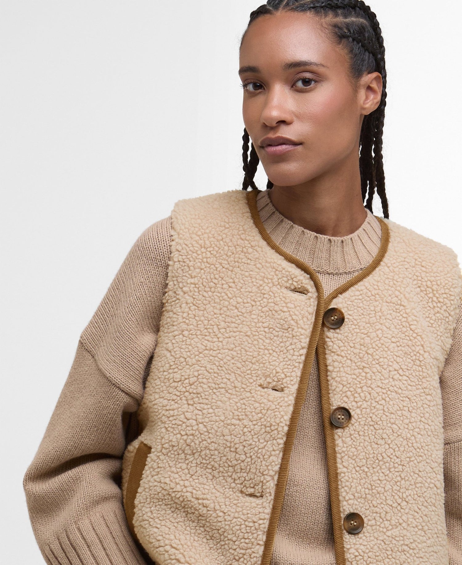 BarbourBarbour Luciana Fleece Gilet NaturalTopsNatural - Blue Water Clothing