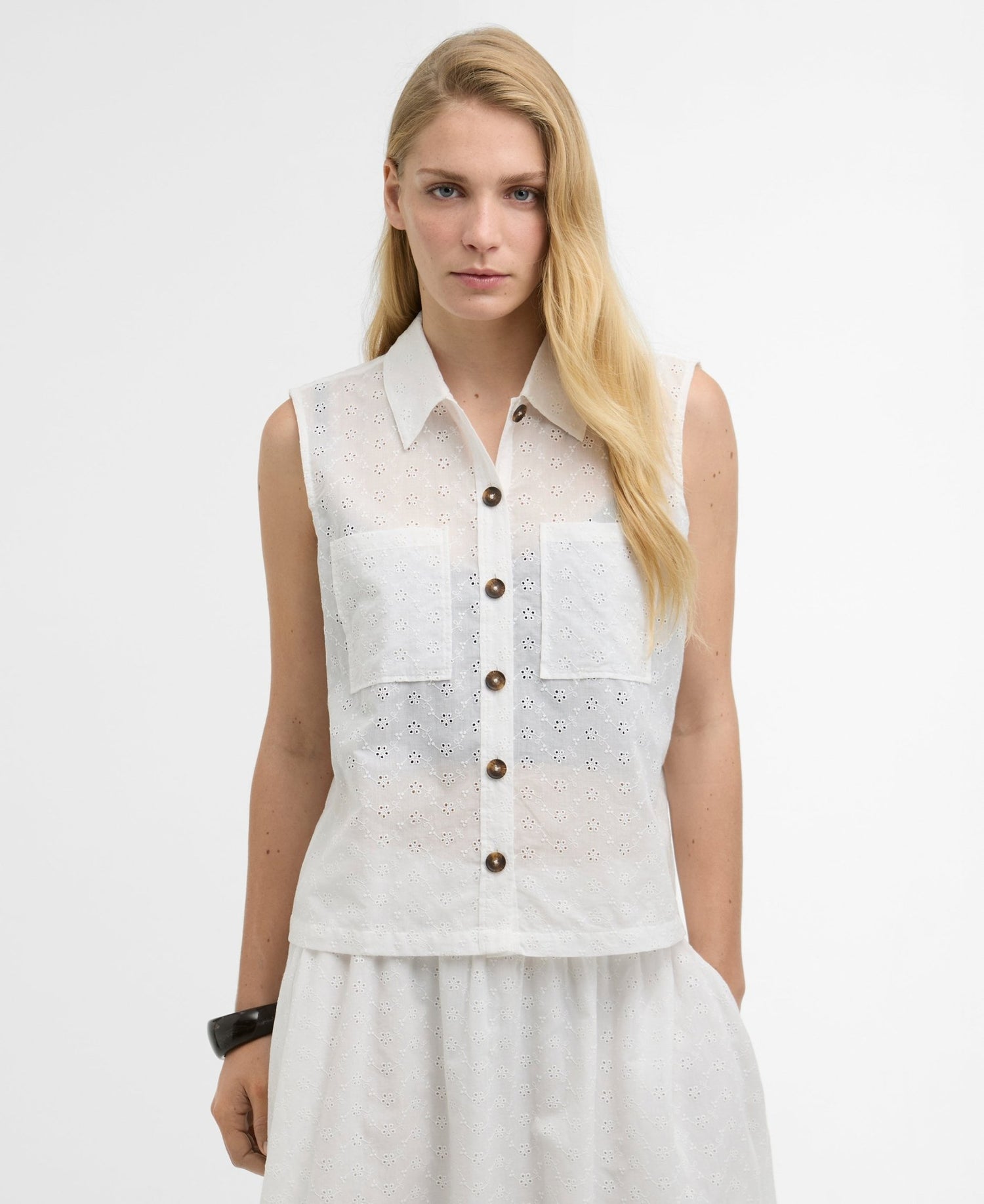 BarbourBarbour Melody ShirtTopsWhite - Blue Water Clothing
