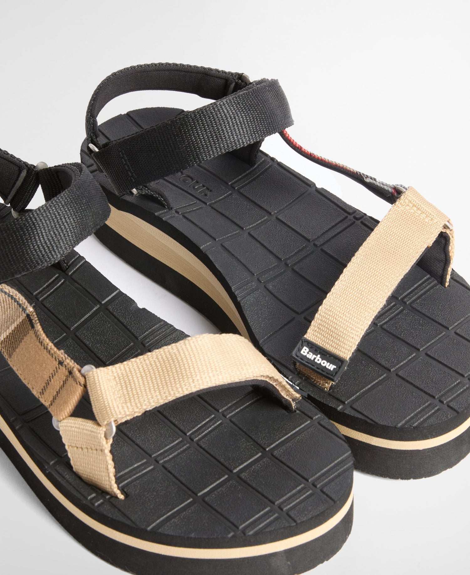 BarbourBarbour Mila SandalFootwearBlack/Dress Tartan - Blue Water Clothing