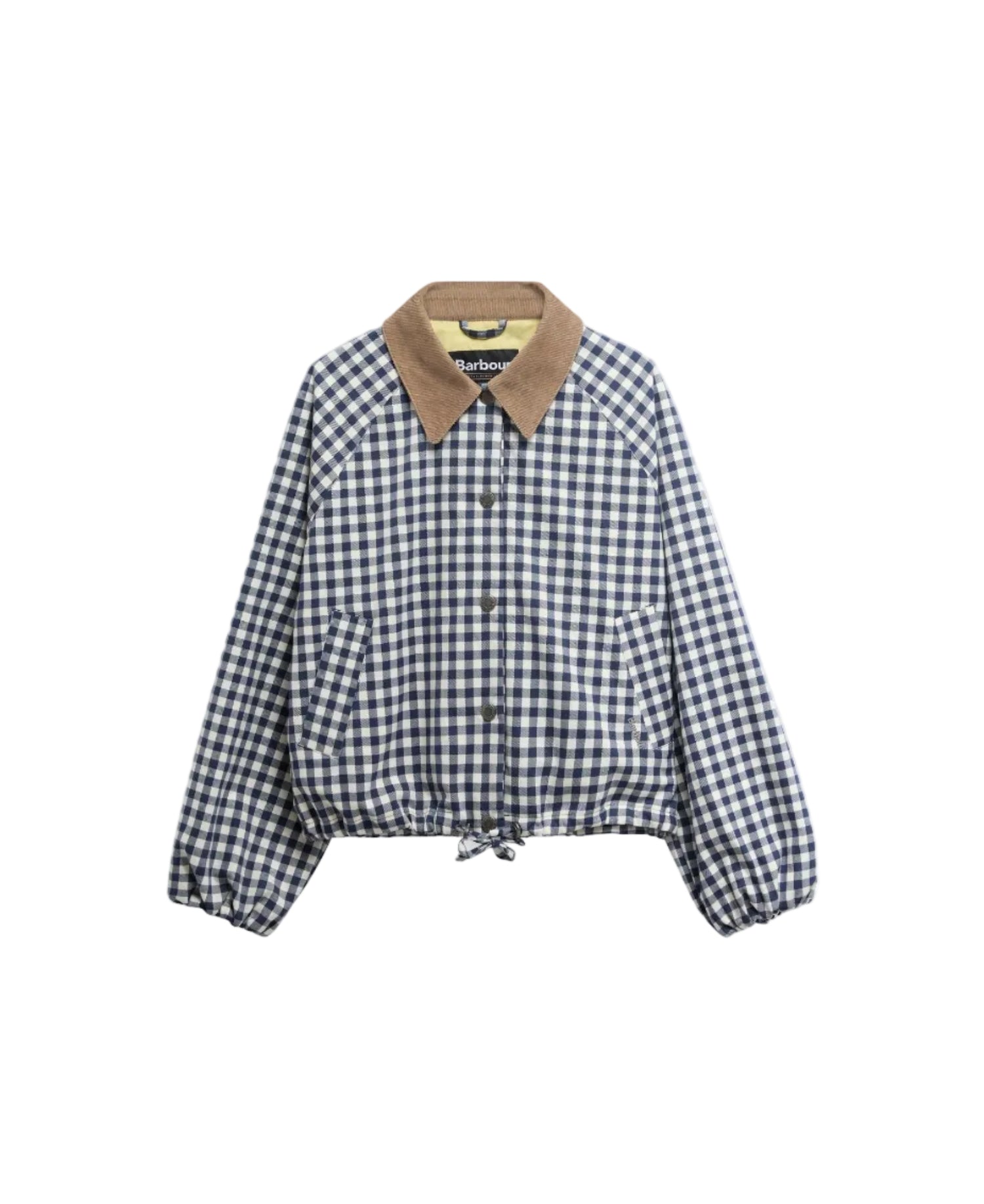 BarbourBarbour Ovingham Casual JacketCoatGingham Navy/ Neutral - Blue Water Clothing