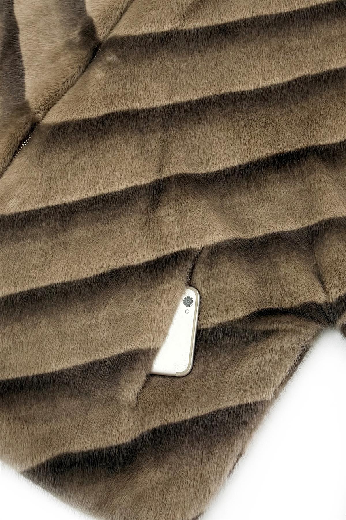 Blue Water ClothingChevron Faux Fur 3/4 Sleeved JacketClothing - Blue Water Clothing