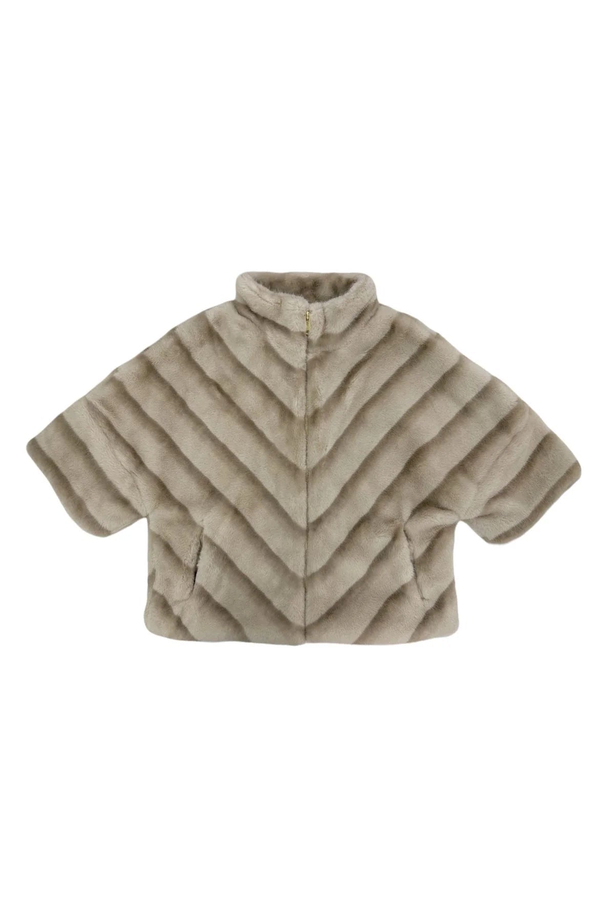 Blue Water ClothingChevron Faux Fur 3/4 Sleeved JacketClothing - Blue Water Clothing