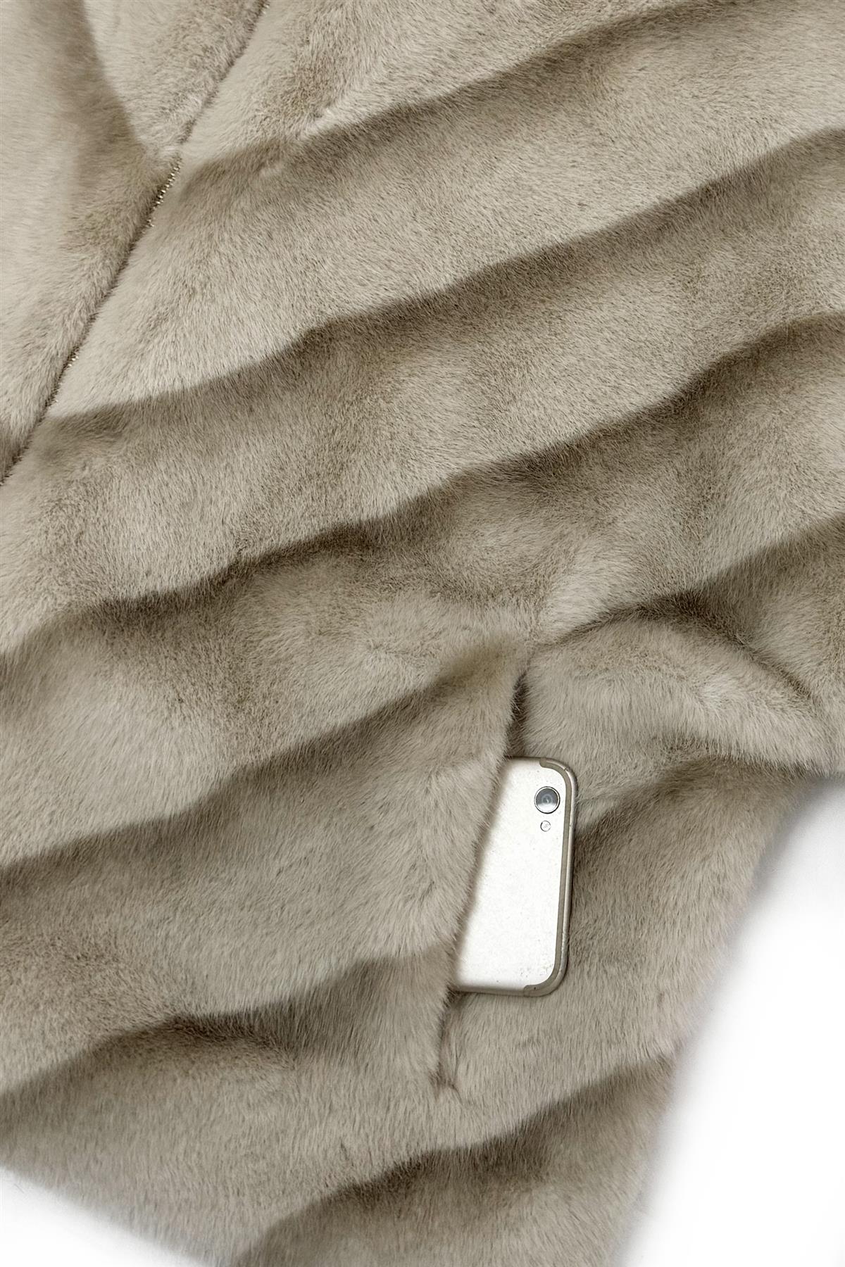 Blue Water ClothingChevron Faux Fur 3/4 Sleeved JacketClothing - Blue Water Clothing