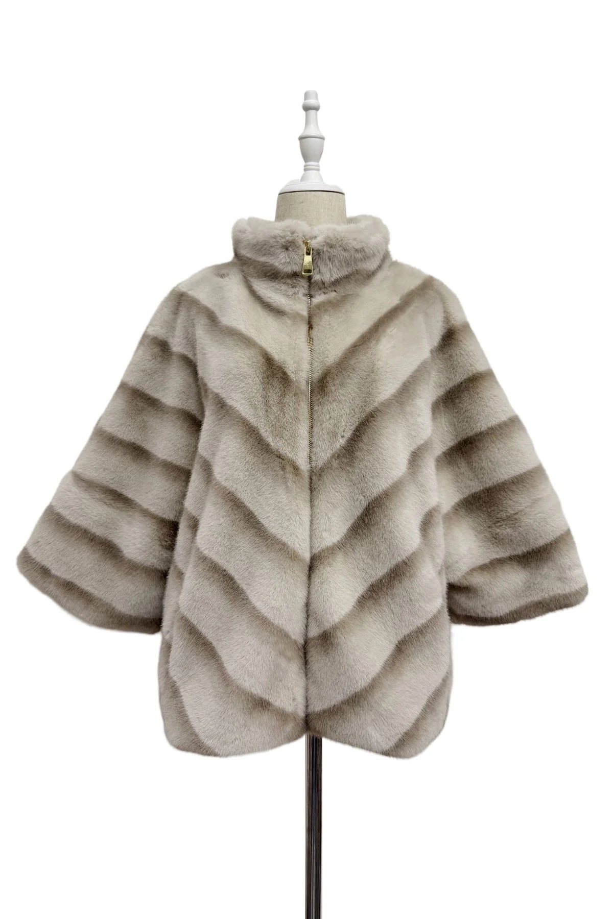 Blue Water ClothingChevron Faux Fur 3/4 Sleeved JacketClothing - Blue Water Clothing