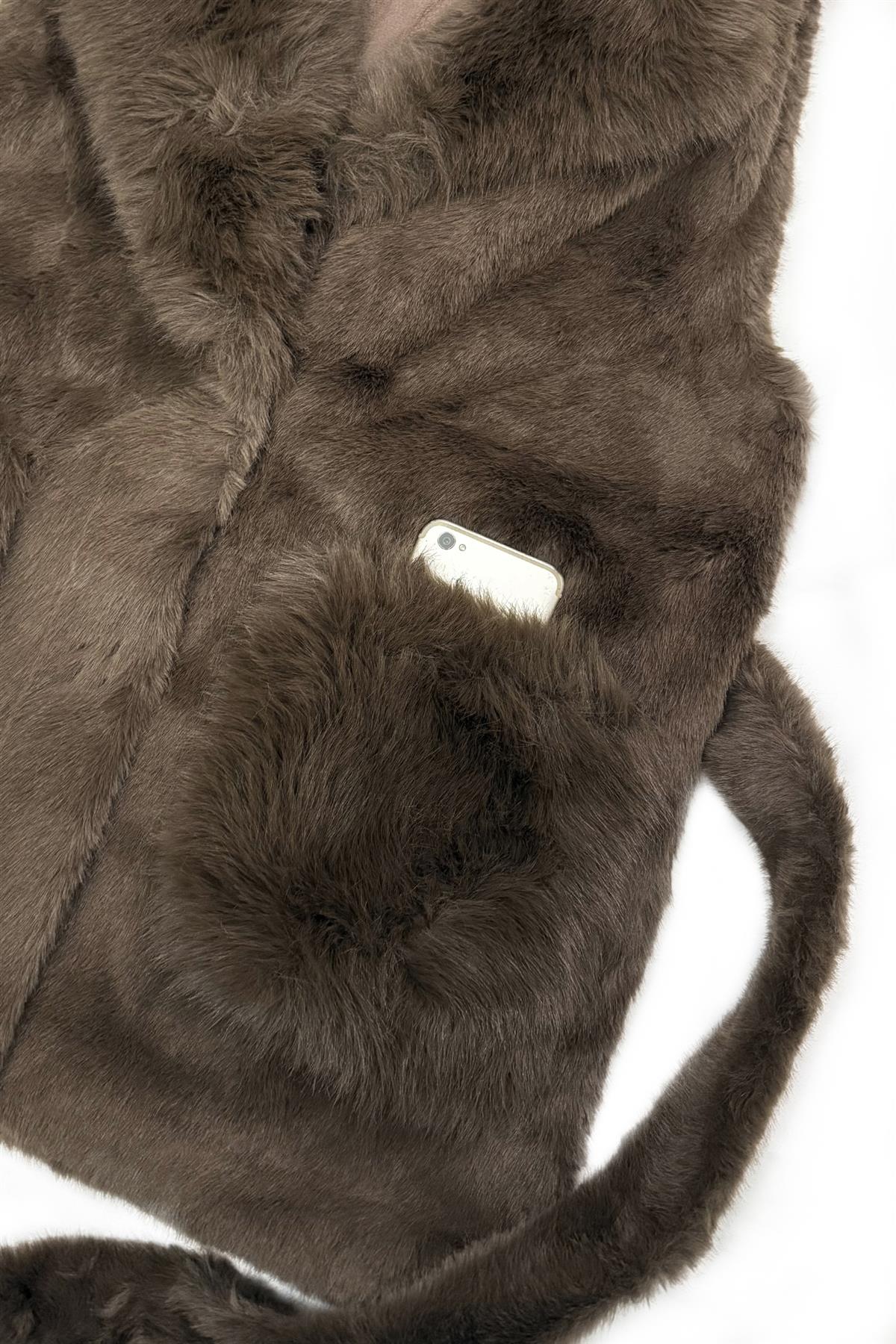 Blue Water ClothingFaux Fur Long Gilet with BeltClothing - Blue Water Clothing