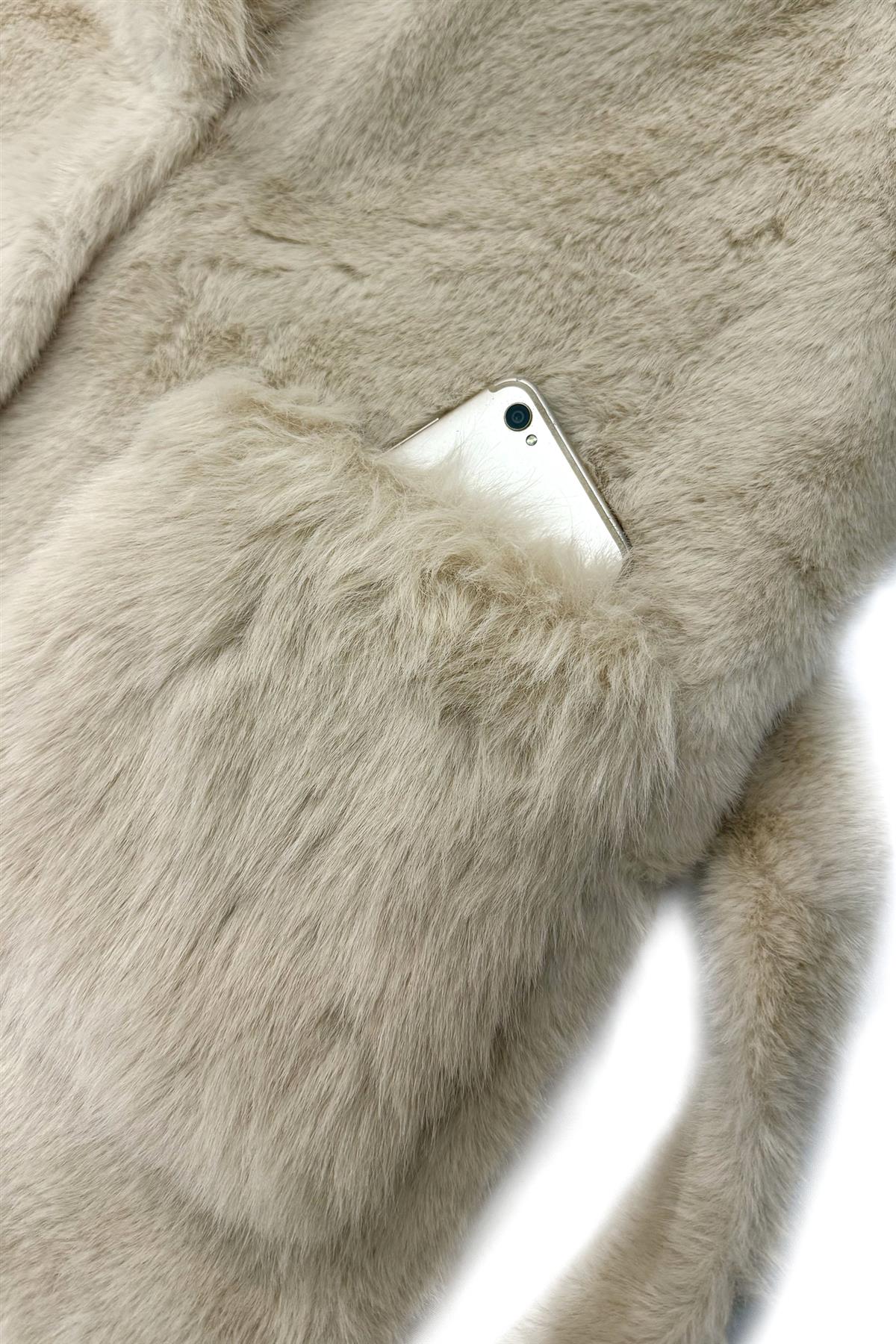 Blue Water ClothingFaux Fur Long Gilet with BeltClothing - Blue Water Clothing