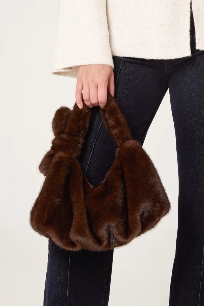 Faux Fur Shoulder Bag - Blue Water Clothing