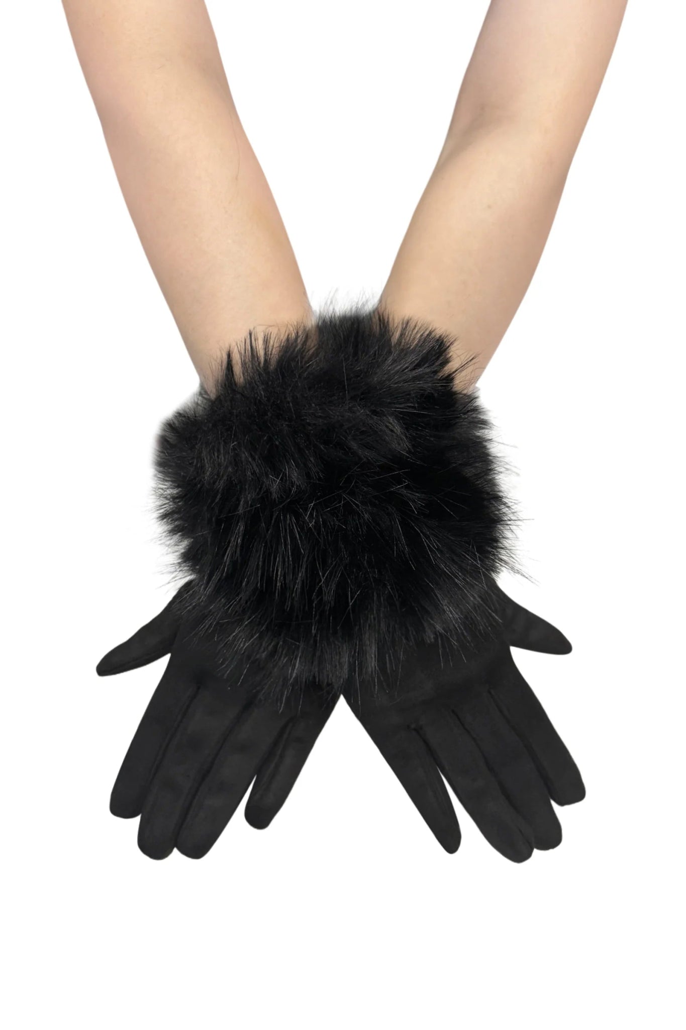 Blue Water ClothingFaux Suede Plain Gloves With Faux Fur TrimAccessories - Blue Water Clothing