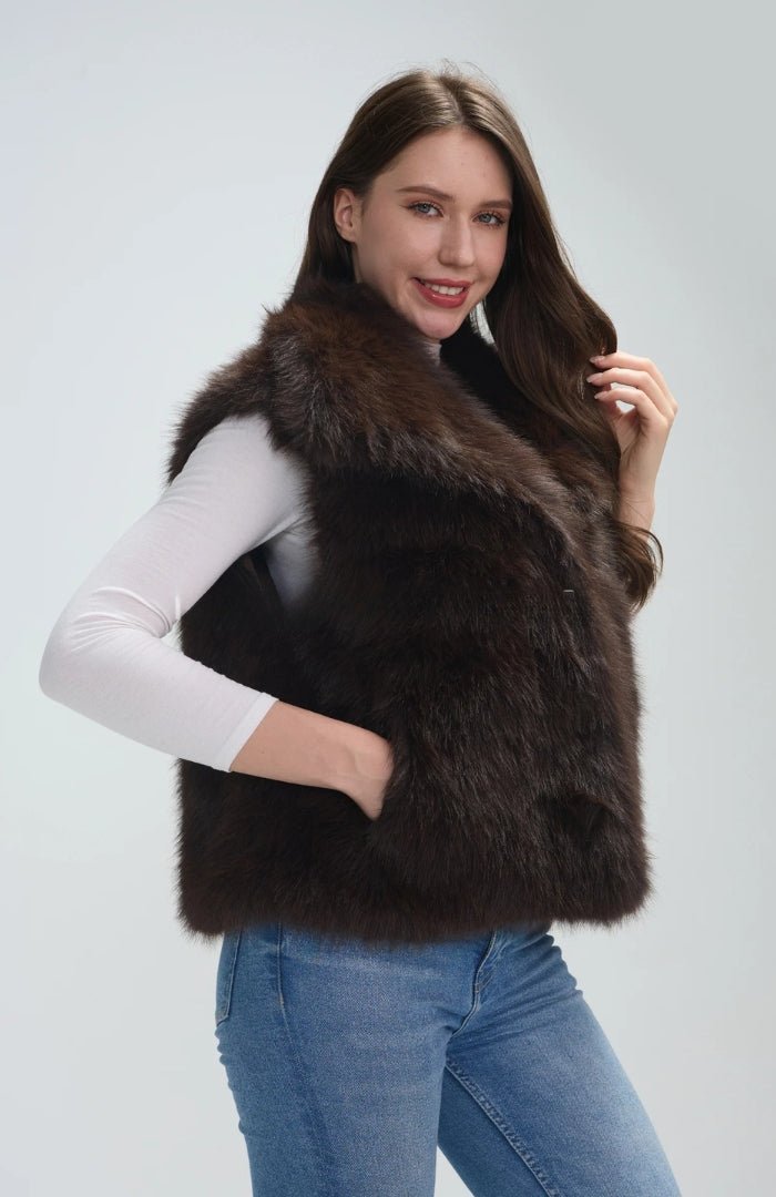 Blue Water ClothingOversized Lapel Faux Fur GiletClothing - Blue Water Clothing