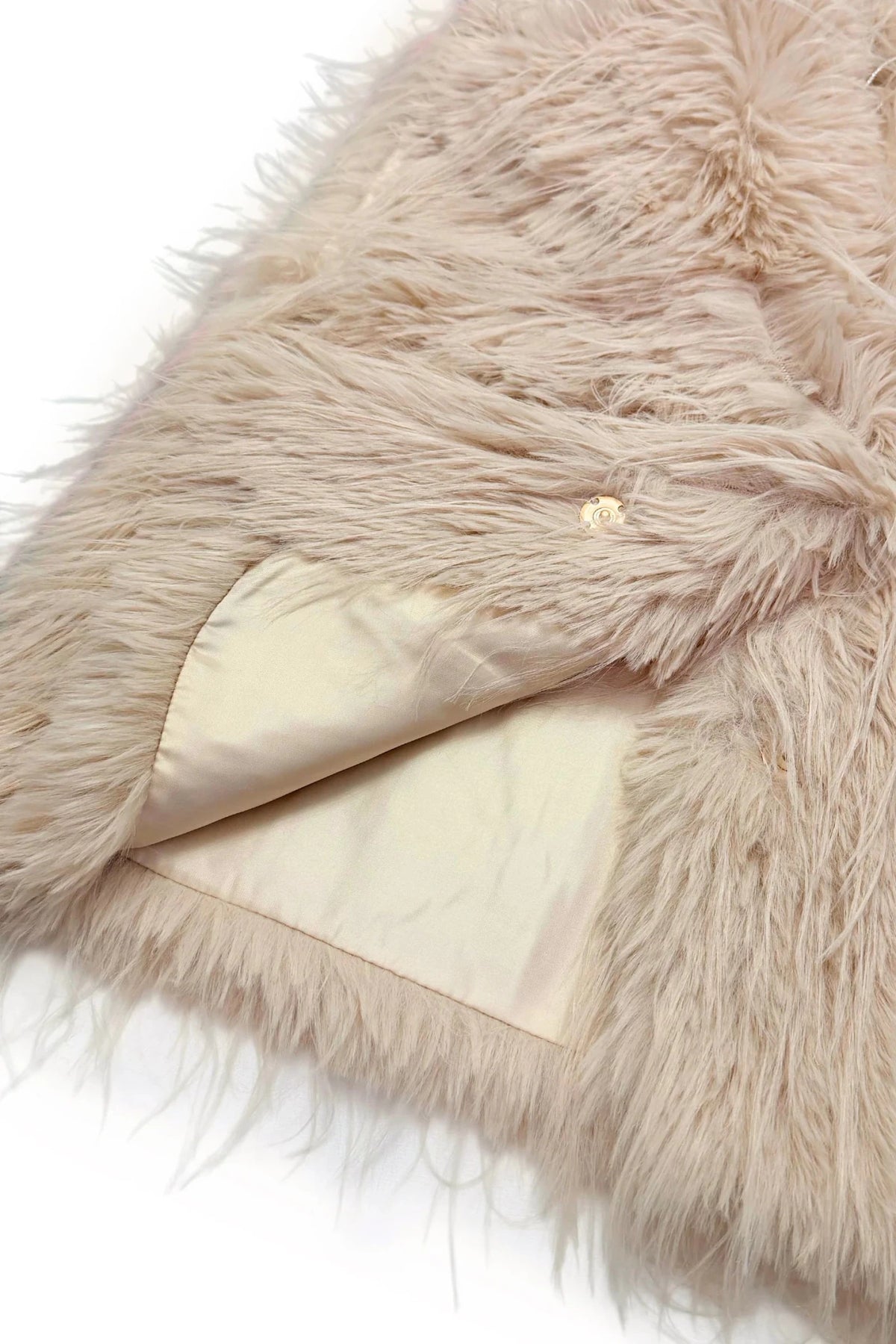 Oversized Shaggy Faux Fur Gillet Jacket - Blue Water Clothing