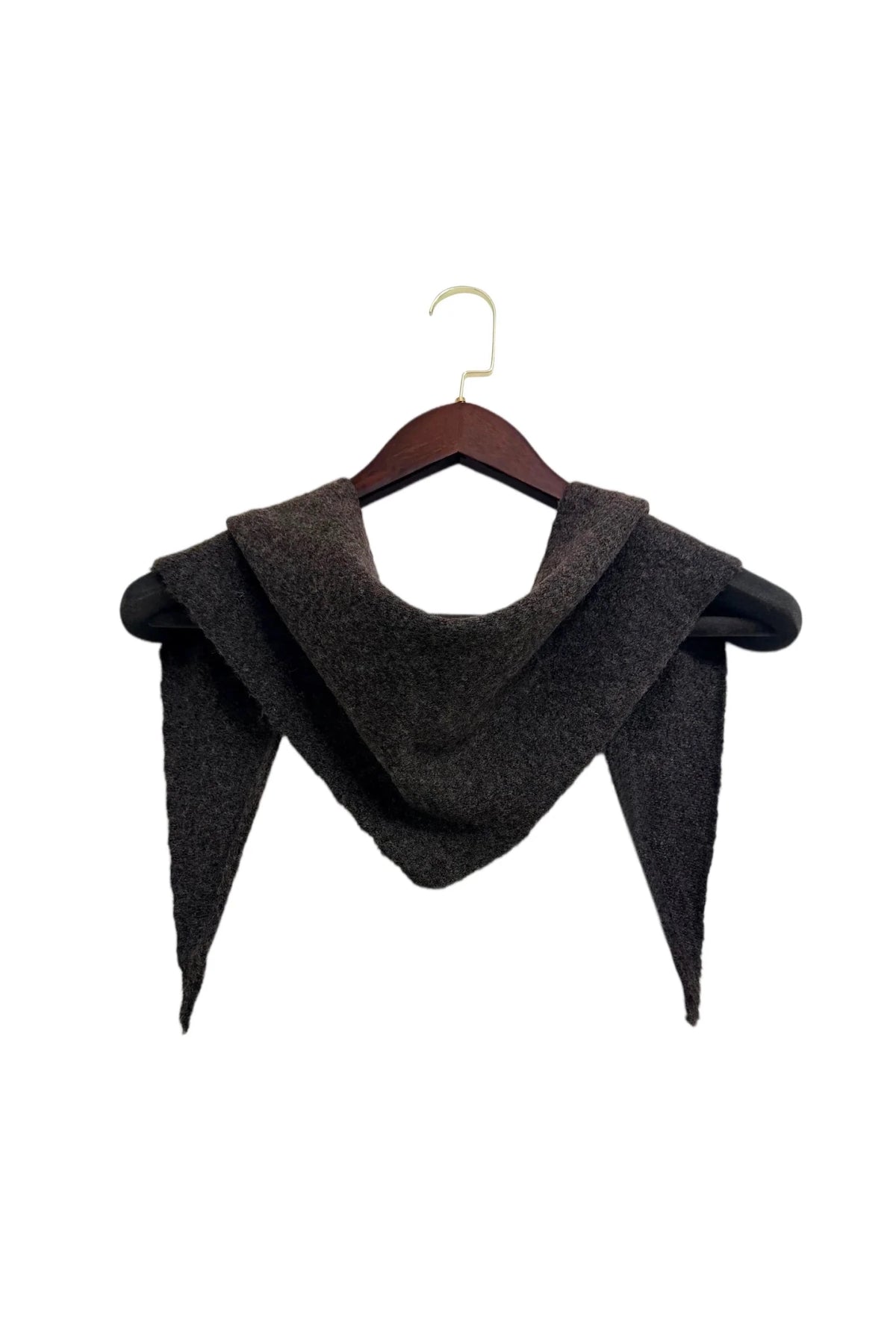 Plain Soft Knit Wool Blend Triangle Neck Scarf - Blue Water Clothing