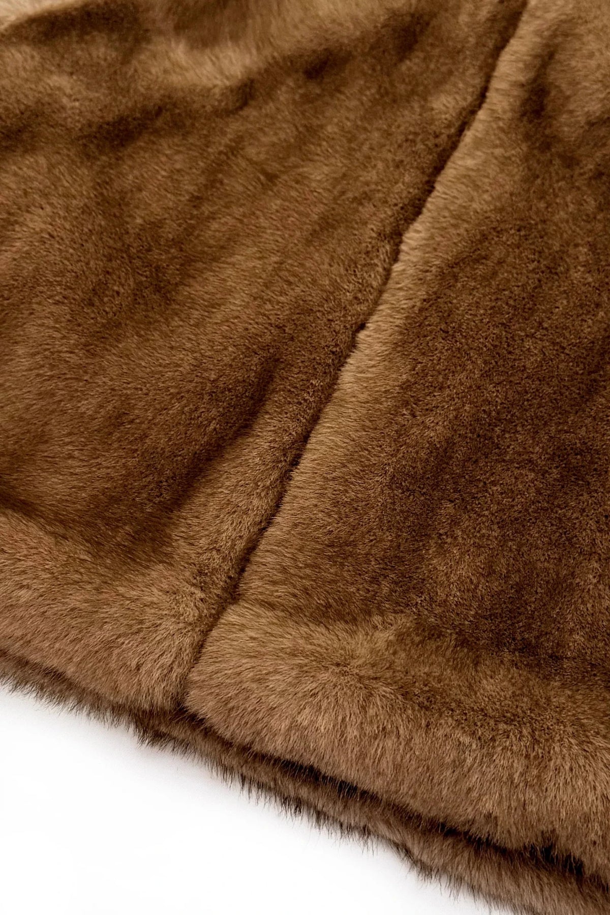Plush Faux Fur Funnel Neck Zip GiletCoffee - Blue Water Clothing