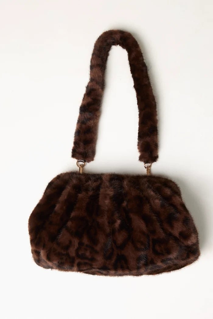 Plush Leopard Print Bag - Blue Water Clothing