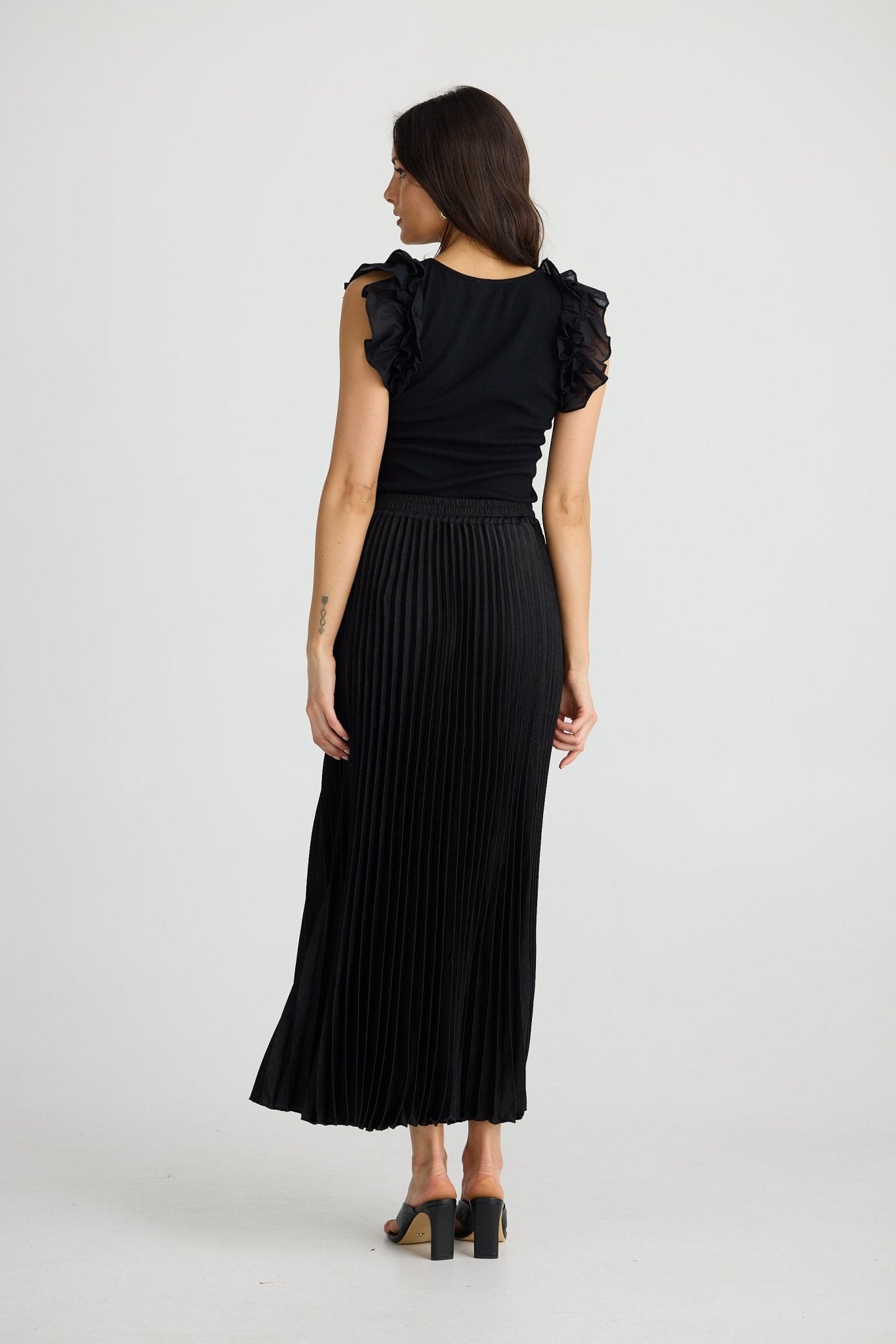 Brave And TrueBrave And True Alias Pleated SkirtBottomsCalligraphy - Blue Water Clothing