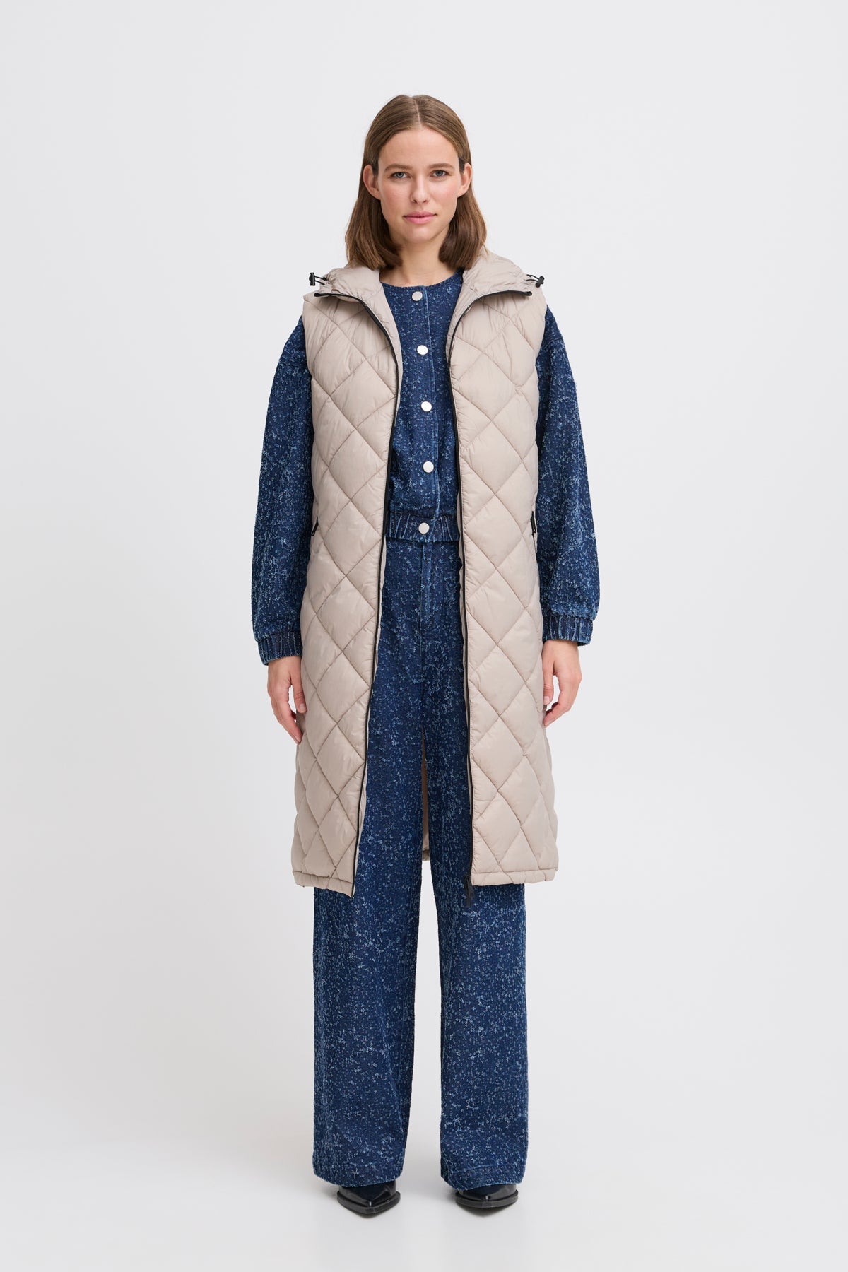 b.youngb.young BYBerta Long WaistcoatClothingString - Blue Water Clothing