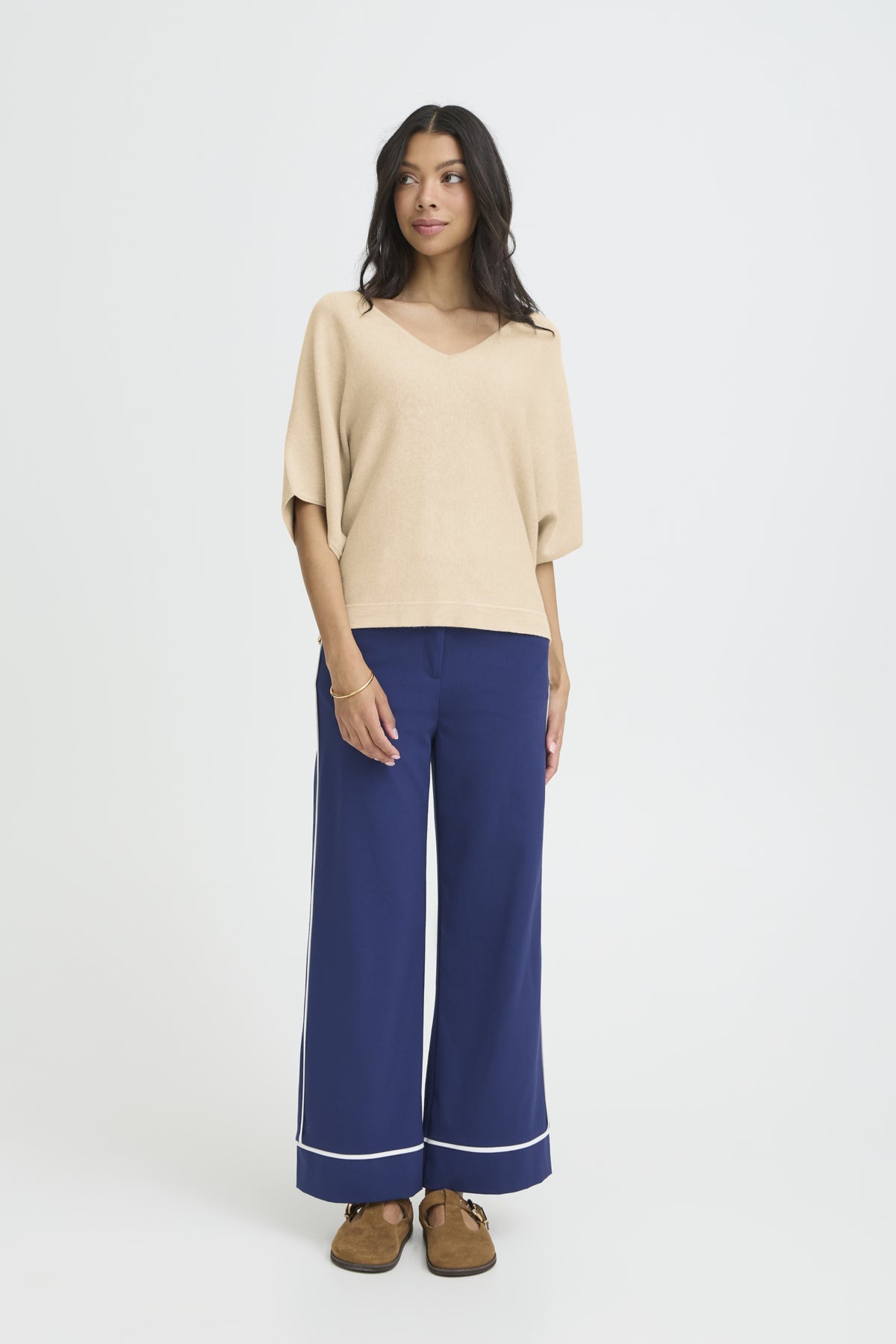 b.youngb.young BYMMORLA V - Neck Short Sleeve TopClothingOyester Melange - Blue Water Clothing