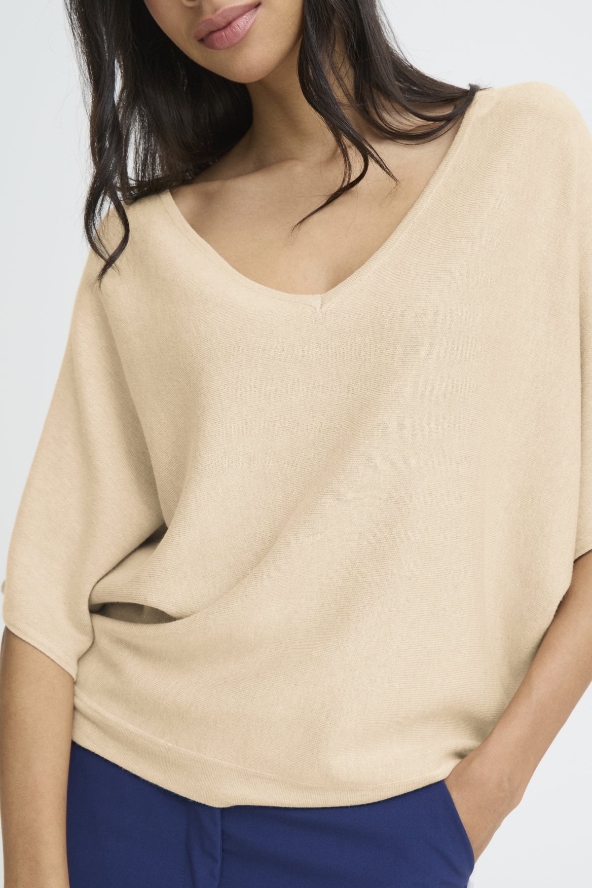 b.youngb.young BYMMORLA V - Neck Short Sleeve TopClothingOyester Melange - Blue Water Clothing