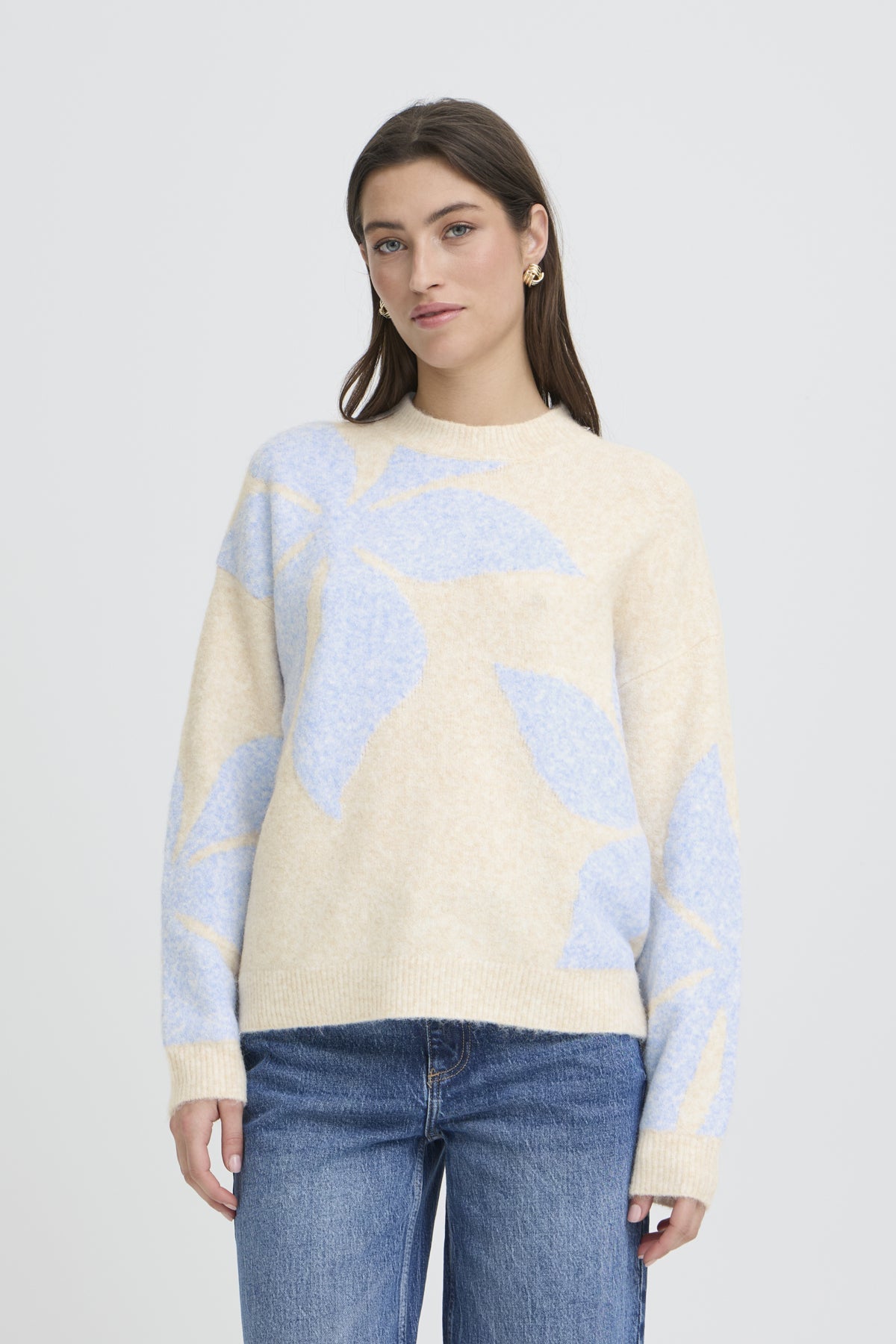 b.youngb.young BYOMEA Flower Jumper 3ClothingDella Robbia Blue - Blue Water Clothing