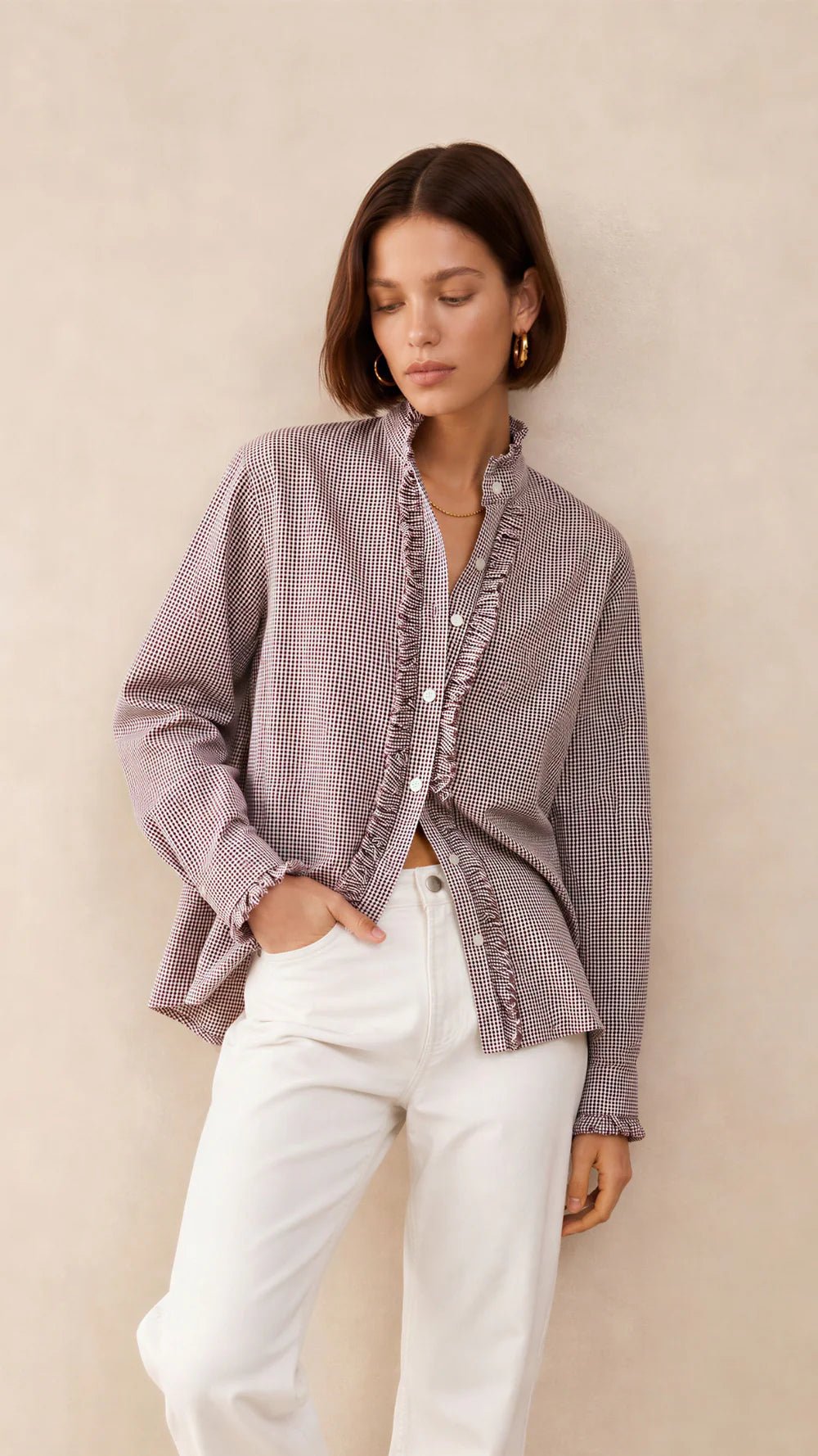Charli LondonCharli London Daria ShirtTopsBrown Gingham - Blue Water Clothing