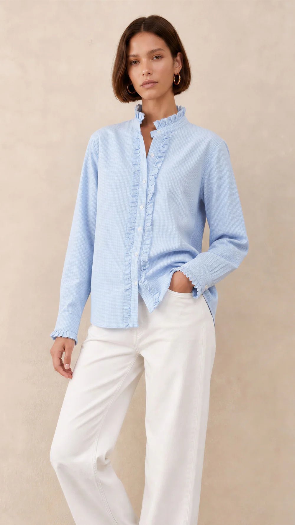 Charli LondonCharli London Daria ShirtTopsBrown Gingham - Blue Water Clothing