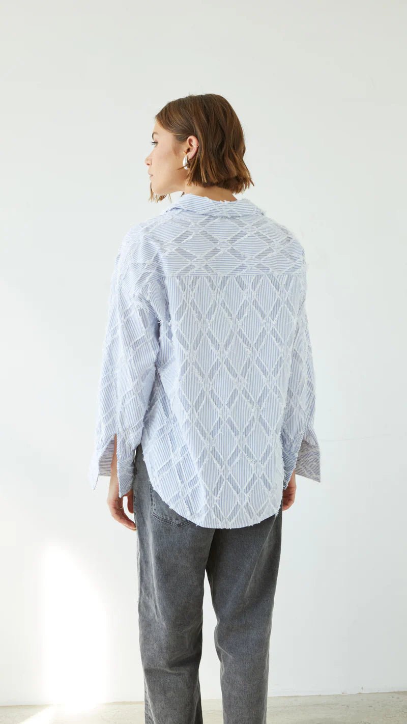 Charli LondonCharli London Marlowe ShirtTopsWhite - Blue Water Clothing