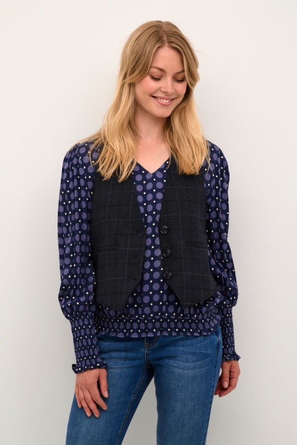 CultureCulture Beatriz Halterneck WaistcoatClothingBlue - Blue Water Clothing