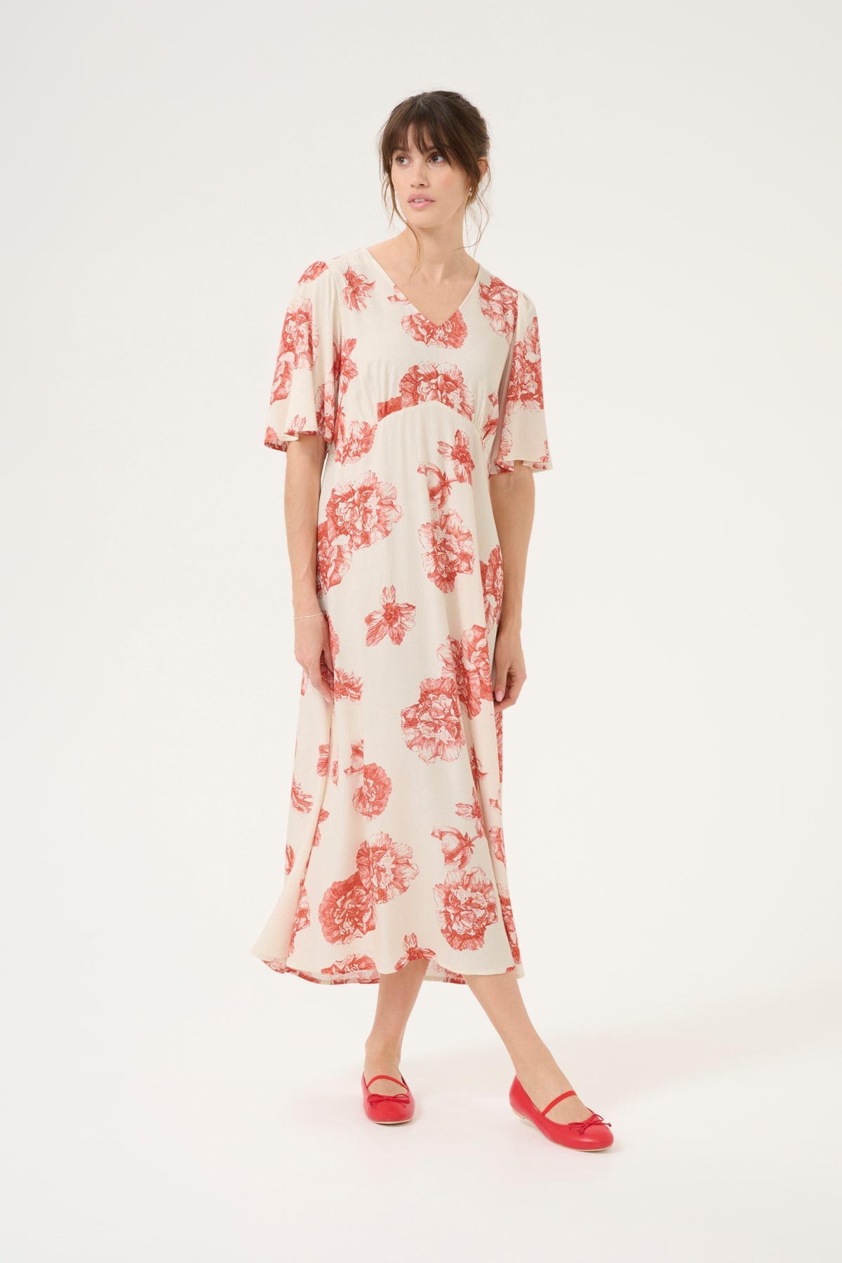 CultureCulture CUalexa Long DressClothingOff White/Red Floral - Blue Water Clothing