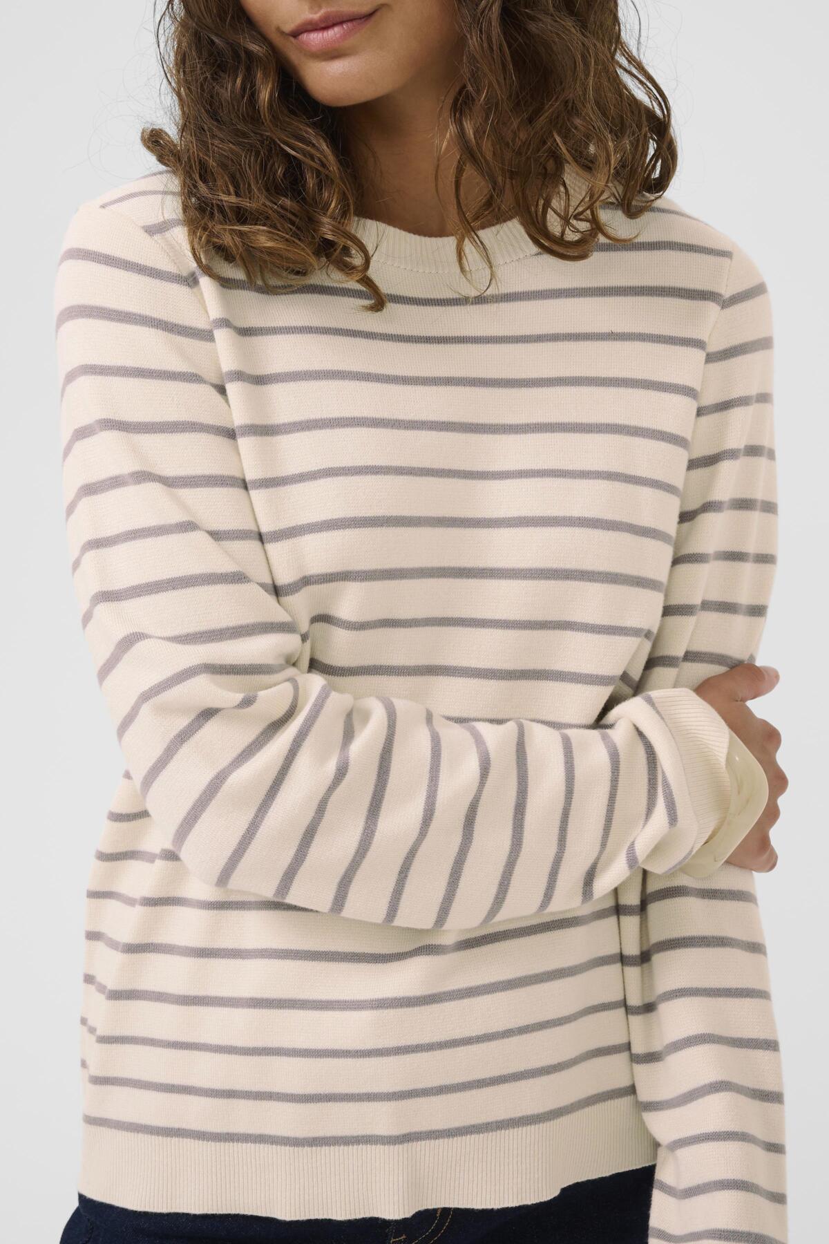 CultureCulture Cuebba Annemette PulloverClothingWhitecap/Grey Stripe - Blue Water Clothing