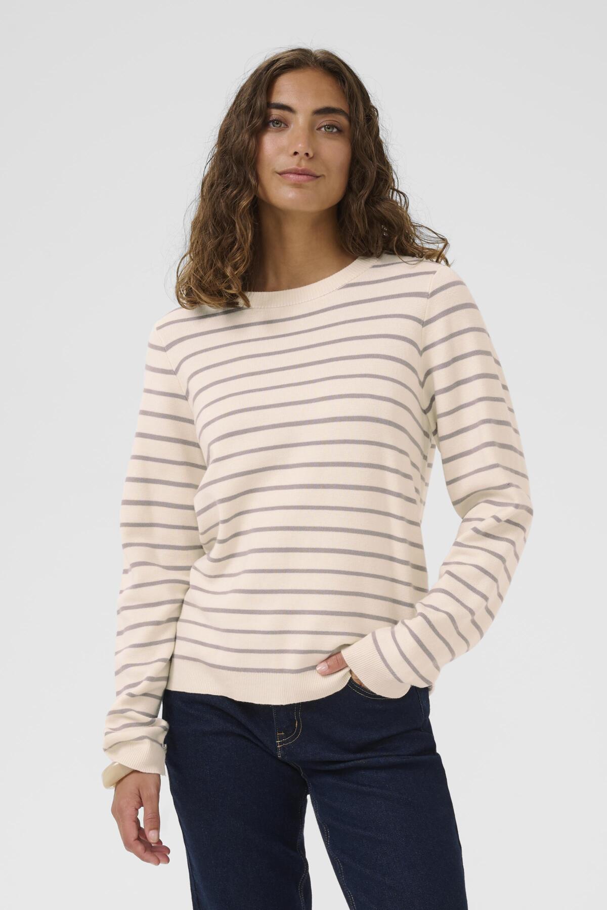 CultureCulture Cuebba Annemette PulloverClothingWhitecap/Grey Stripe - Blue Water Clothing