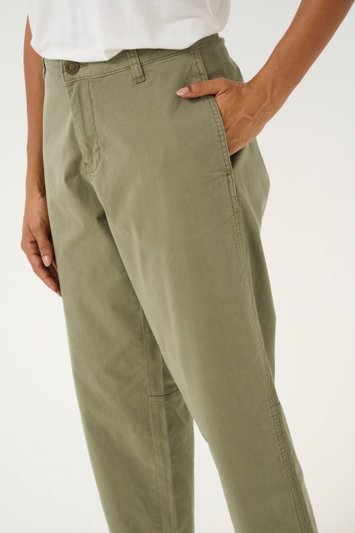 CultureCulture ually Brita Cropped PantsClothingBurnt Olive - Blue Water Clothing