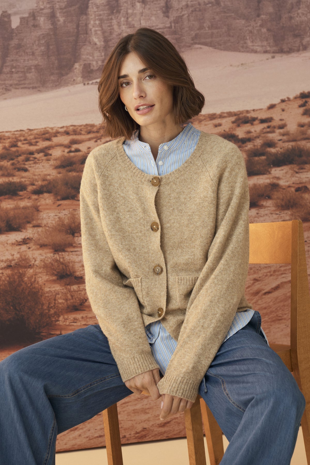 CultureCucalay CardiganTopsTannin Melange - Blue Water Clothing