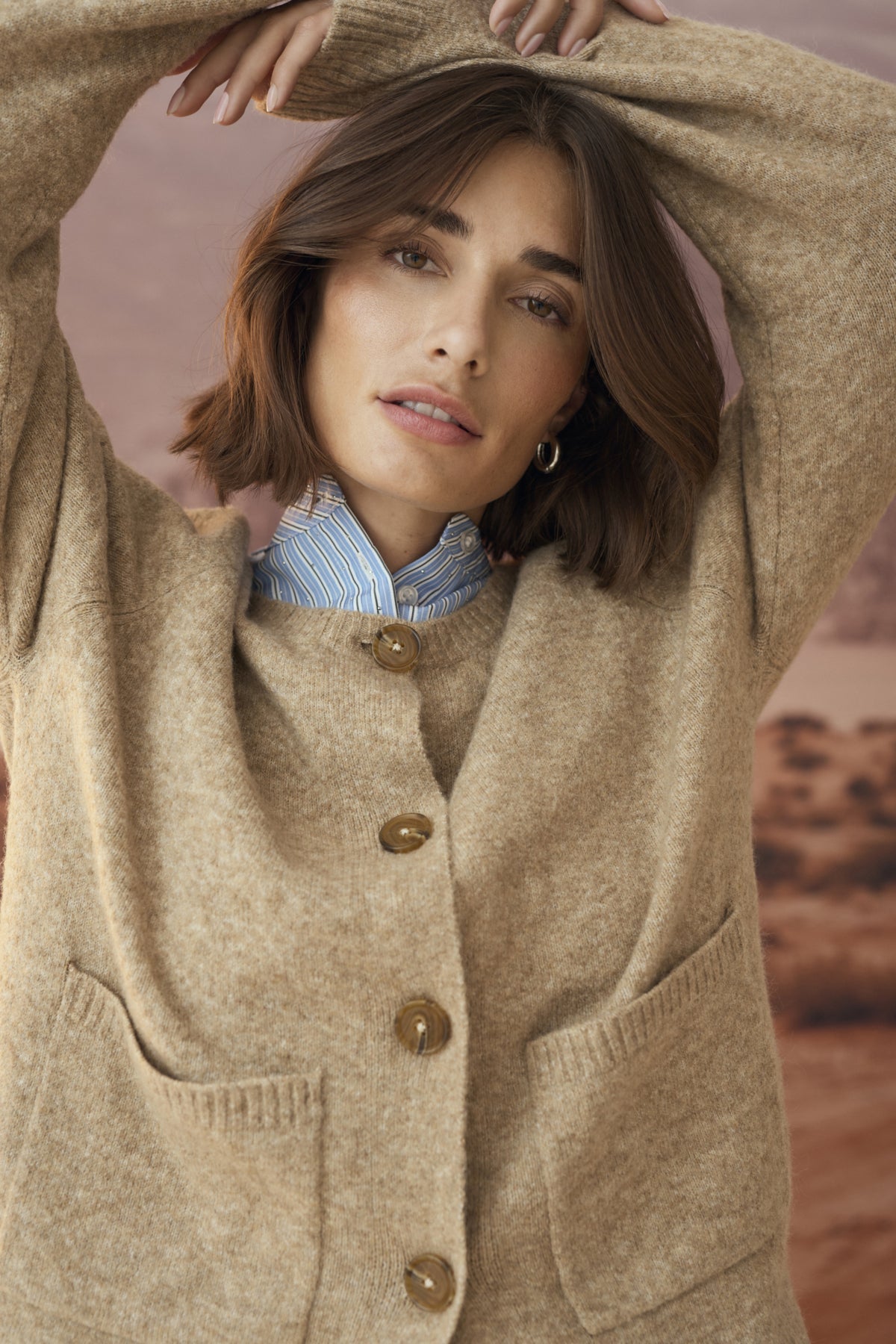 CultureCucalay CardiganTopsTannin Melange - Blue Water Clothing