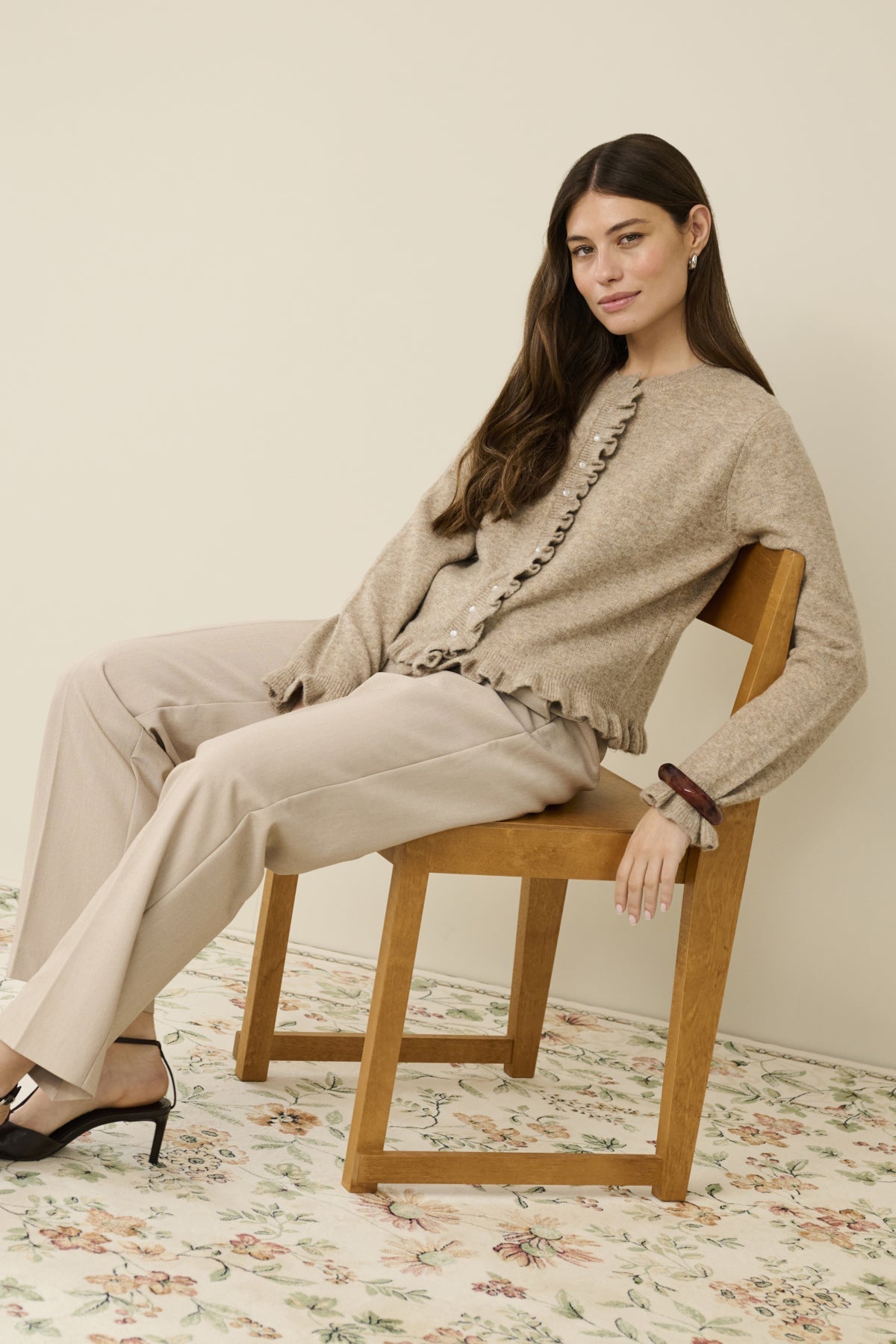 CultureCulture CUjulietta Frill CardiganClothingWoodrose Melange - Blue Water Clothing