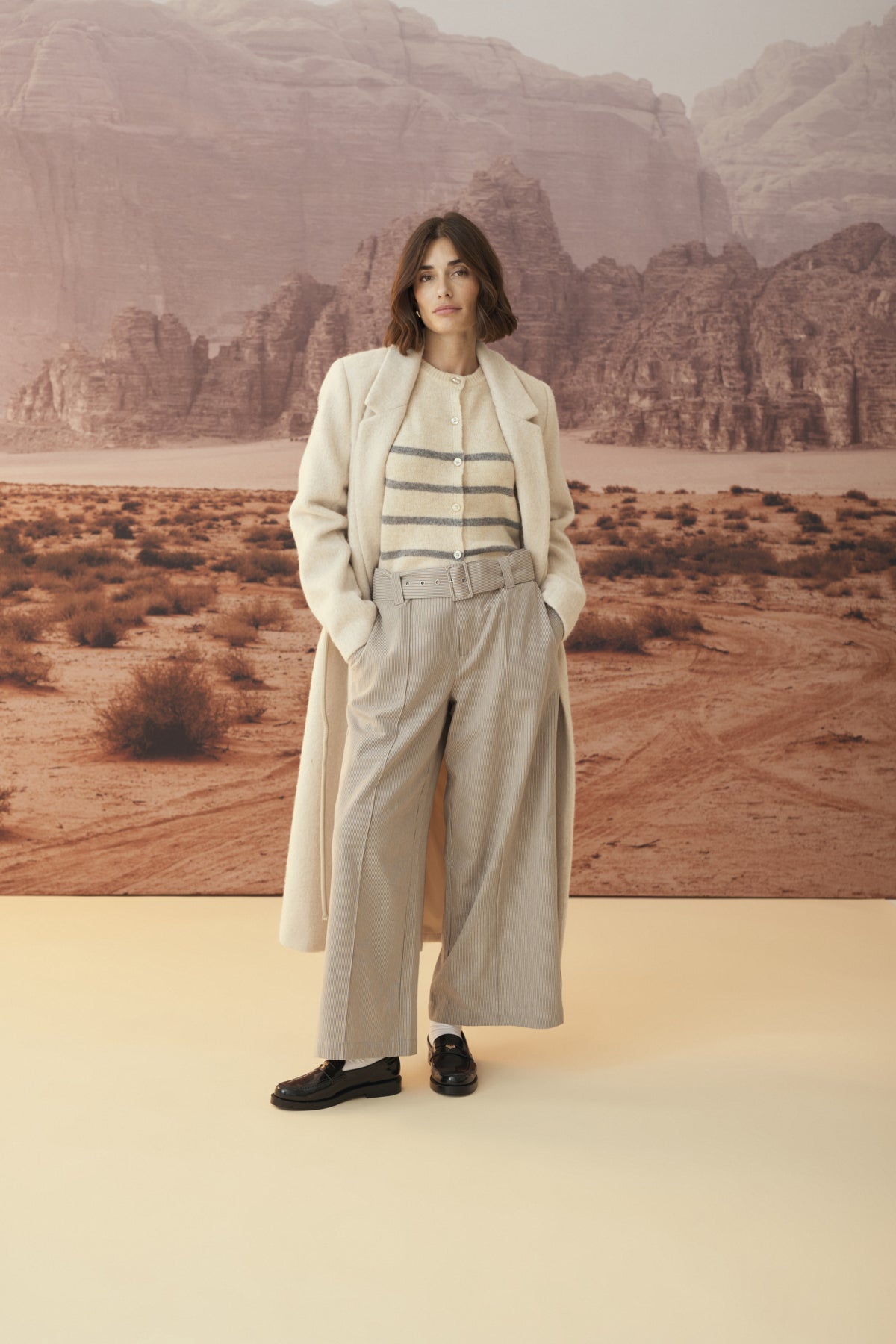 CultureCulture Cukatrina Wool Stripe CardiganTopsWhitecap Melange - Blue Water Clothing