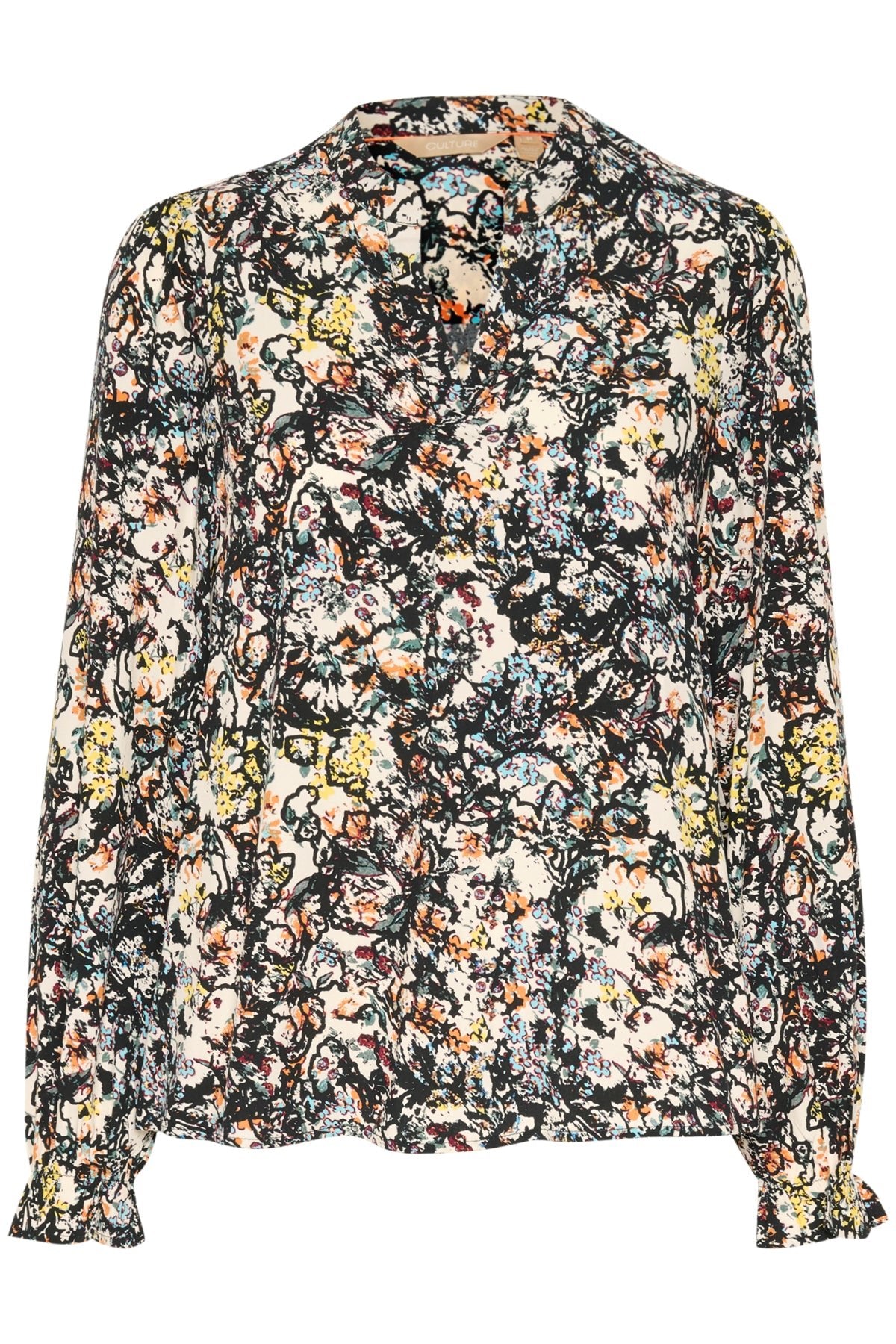 CultureCulture CUsika Bello BlouseClothingBlack/Orange - Blue Water Clothing